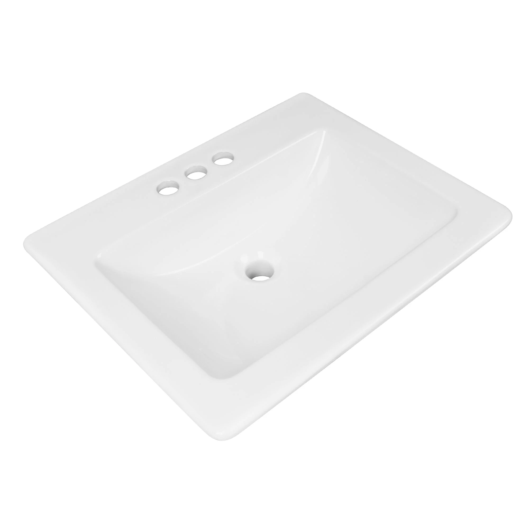 DeerValley DV-1DS0122 Drop-in Sinks Scratch Resistant Modern White 3-Hole Design - Image 7