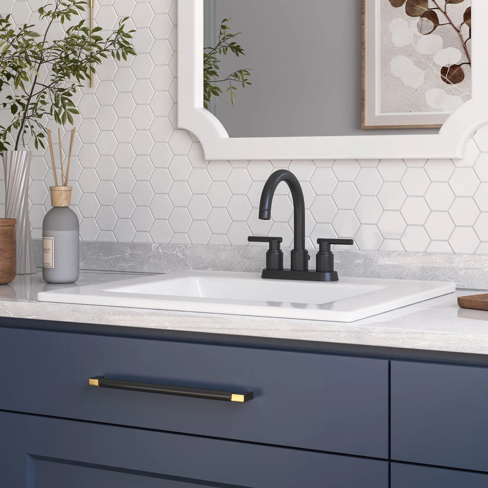 DeerValley DV-1DS0123 Drop-in Sinks Fireclay Durable 3-Hole Overflow - Image 2