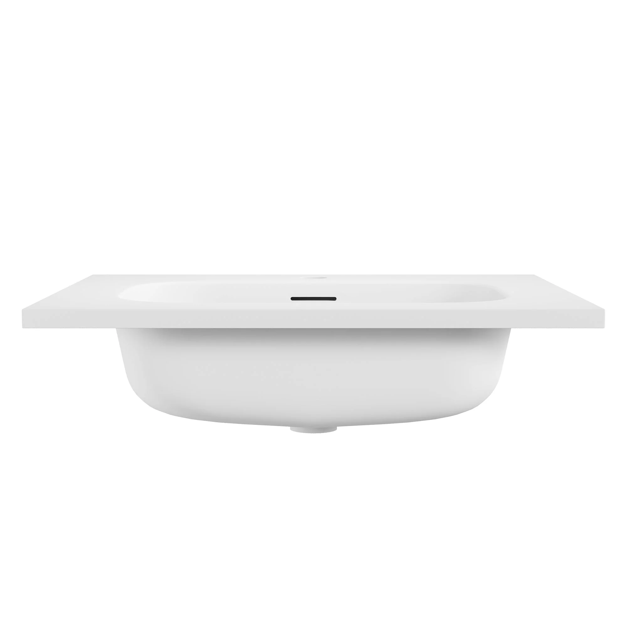 23 5/8" x 18 1/8" White Rectangular Acrylic Drop-in Bathroom Sink with Overflow and 35mm Faucet Hole - Image 5
