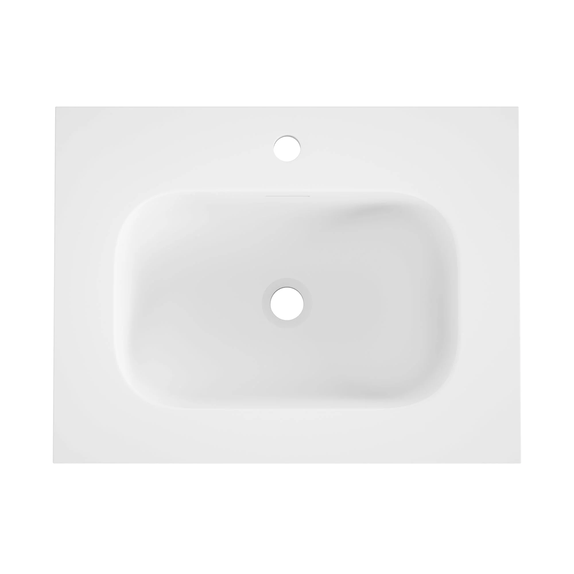 23 5/8" x 18 1/8" White Rectangular Acrylic Drop-in Bathroom Sink with Overflow and 35mm Faucet Hole - Image 6