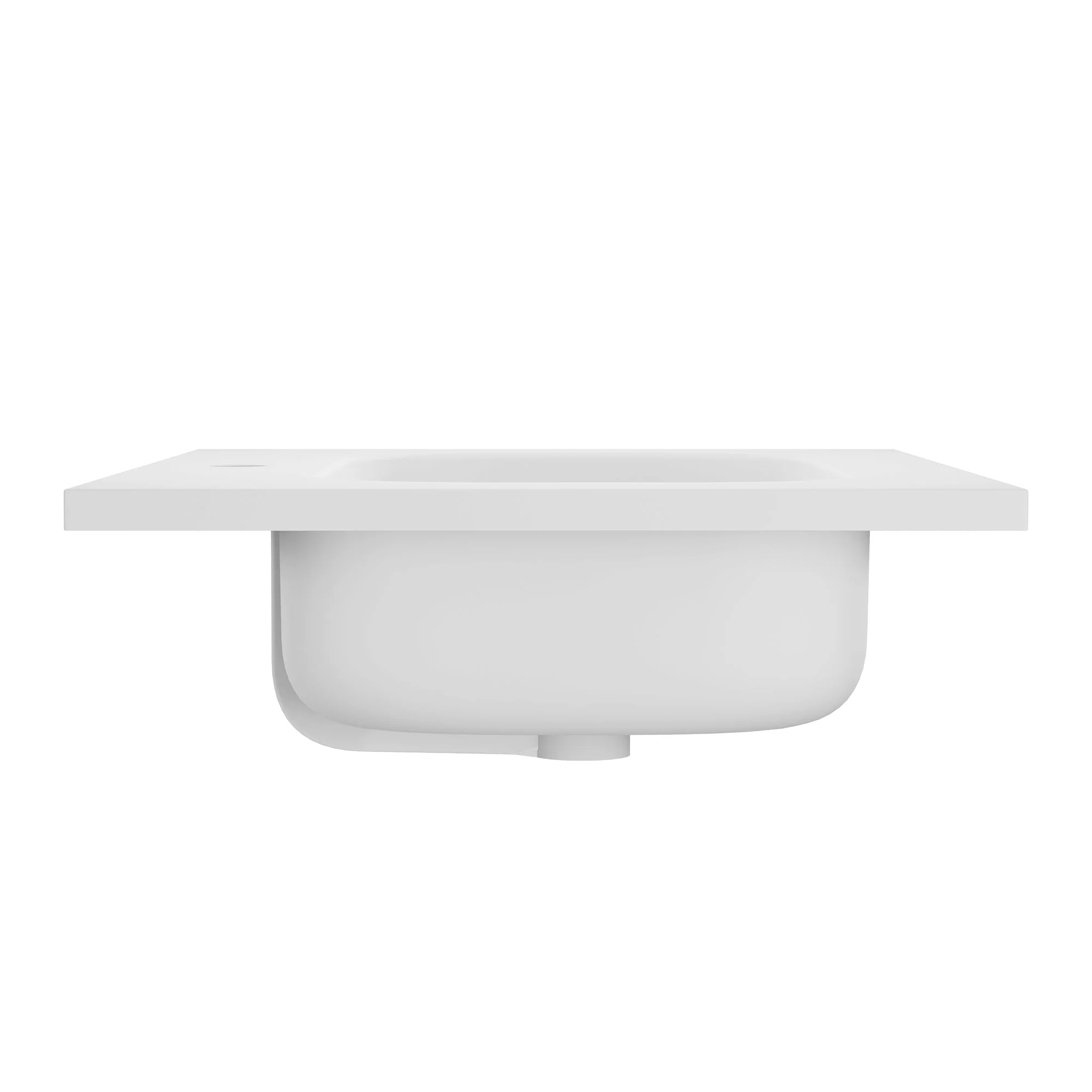 23 5/8" x 18 1/8" White Rectangular Acrylic Drop-in Bathroom Sink with Overflow and 35mm Faucet Hole - Image 9
