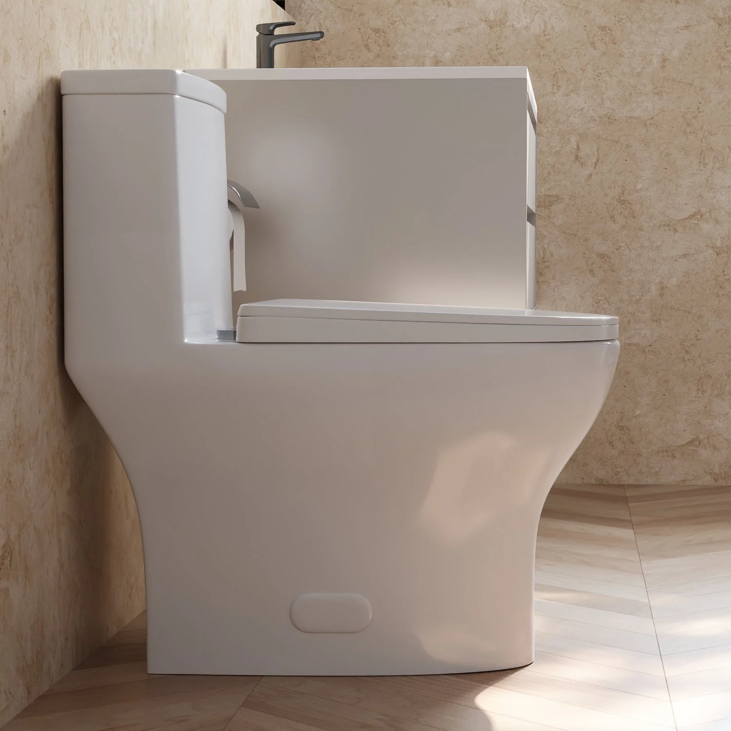 DeerValley DV-1F0073 One-piece Toilets Silent Soft-Close Dual-Flush Self-Cleaning Glaze - Image 10