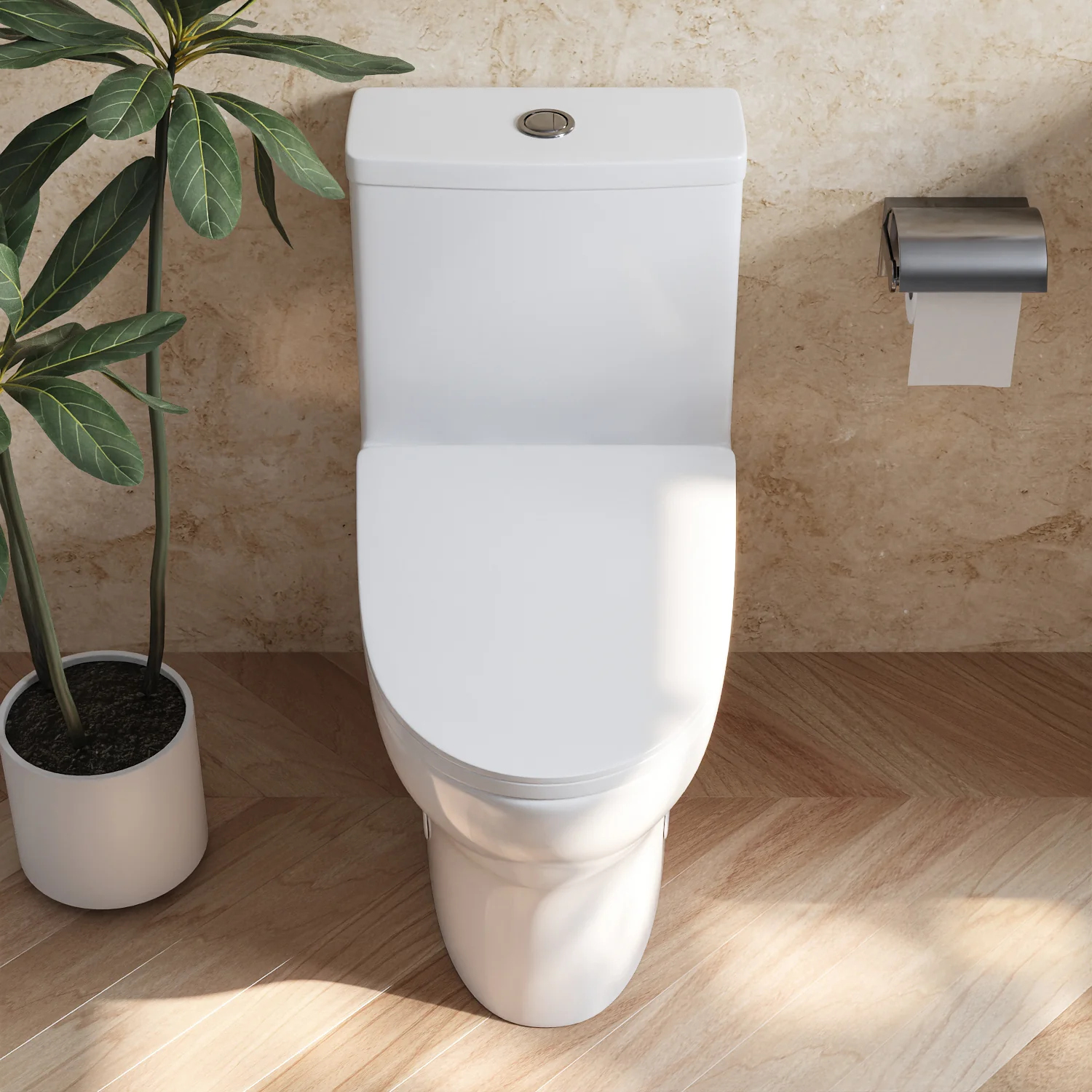 DeerValley DV-1F0073 One-piece Toilets Silent Soft-Close Dual-Flush Self-Cleaning Glaze - Image 13