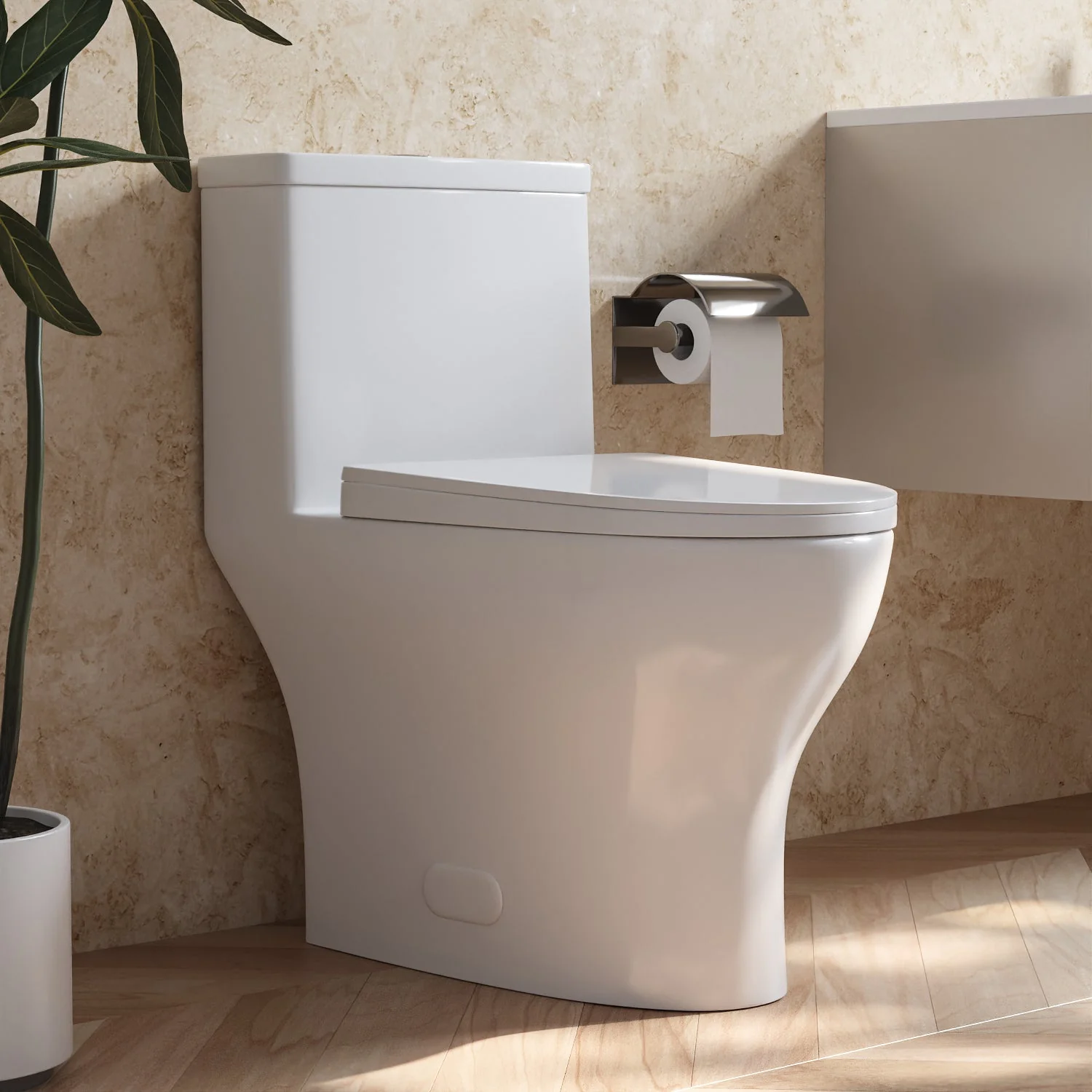 DeerValley DV-1F0073 One-piece Toilets Silent Soft-Close Dual-Flush Self-Cleaning Glaze - Image 3