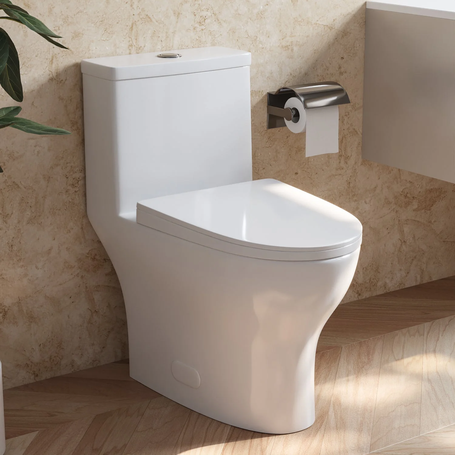 DeerValley DV-1F0073 One-piece Toilets Silent Soft-Close Dual-Flush Self-Cleaning Glaze - Image 4