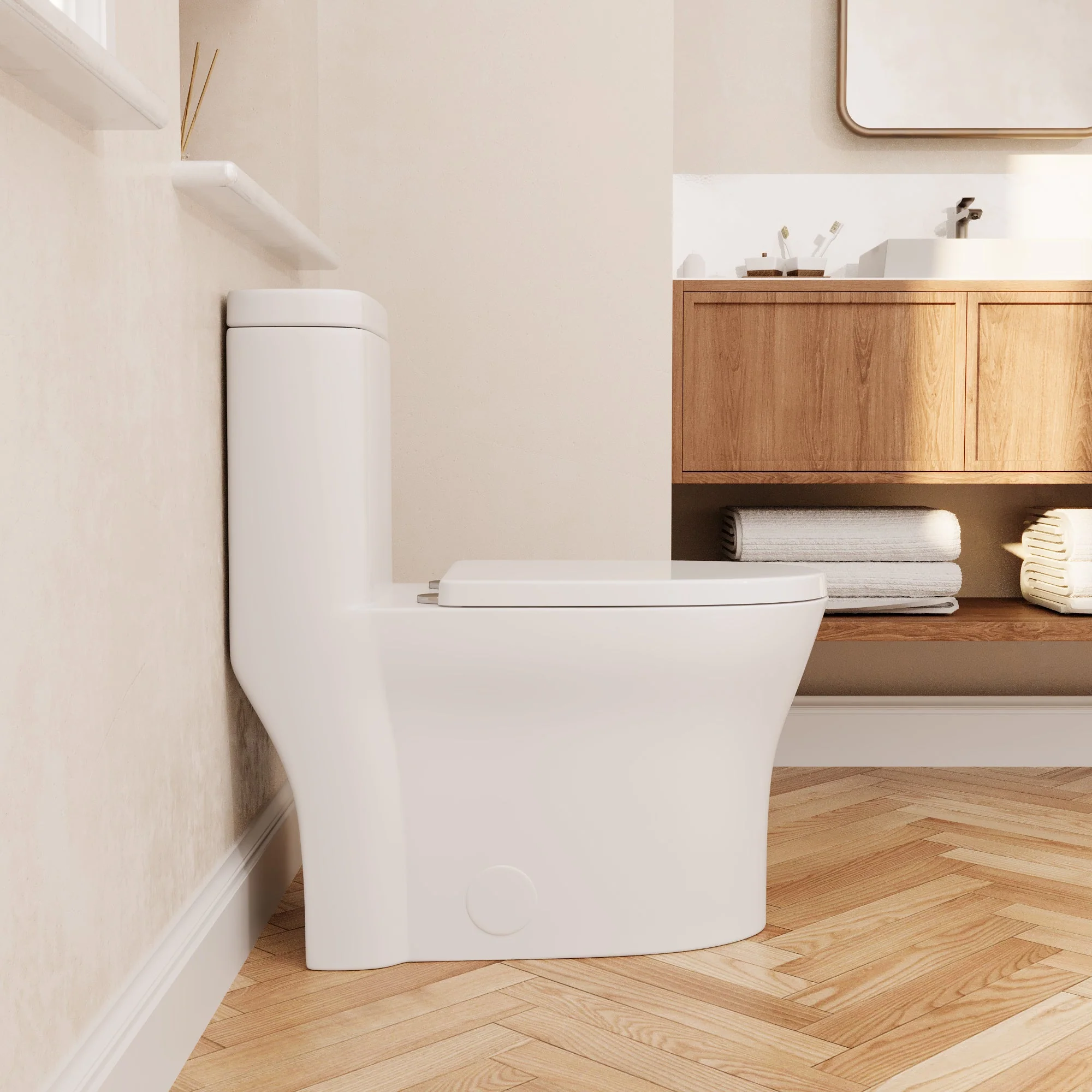 CONCORD One Piece Toilet, Dual Flush 1.1/1.6 GPF and MAP 600g, Standard White Toilet Bowl - Image 4