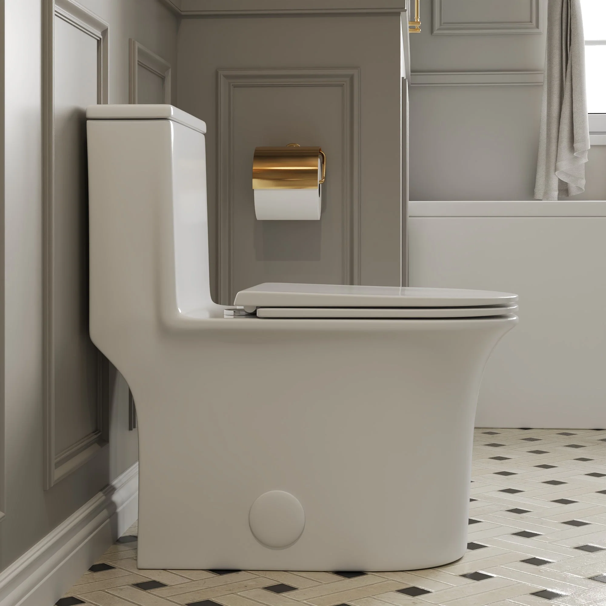 CONCORD One Piece Toilet, Dual Flush 1.1/1.6 GPF Toilet with Comfortable Seat Height - Image 5