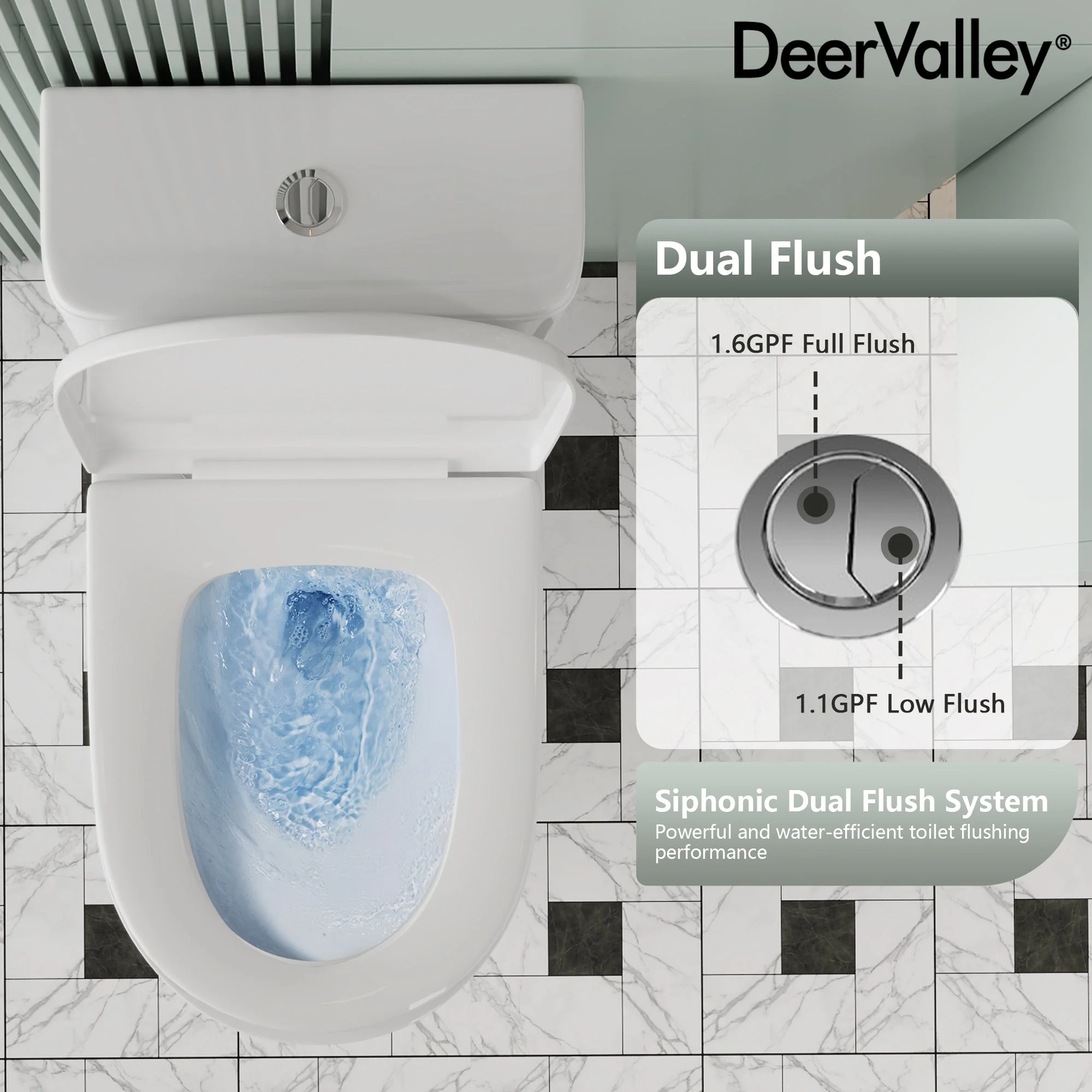DeerValley DV-1F0248 One-piece Toilets Space-Saving Skirted Seamless Clean - Image 8