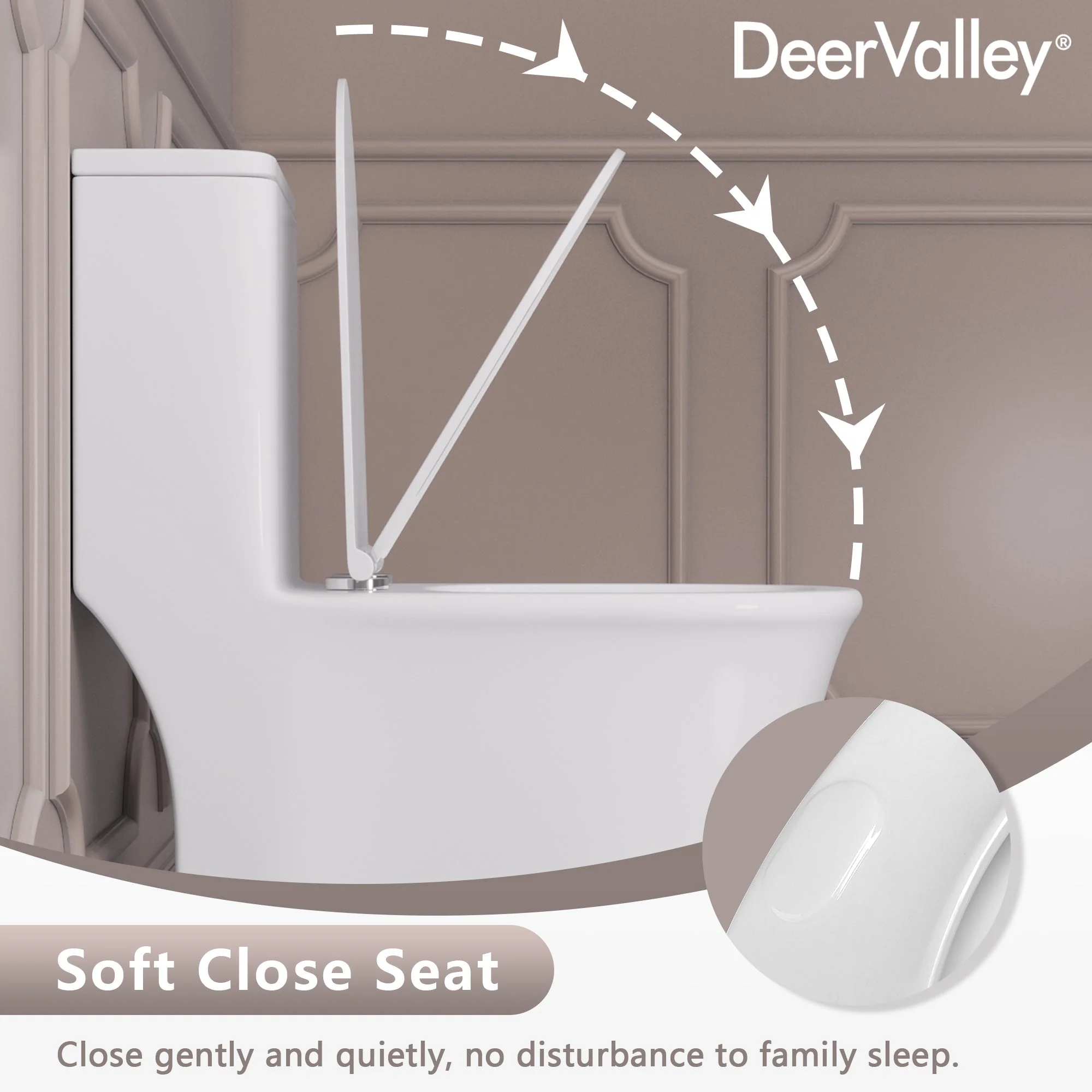 DeerValley DV-1F0249 One Piece Toilet Dual Flush Soft Close Skirted Easy Clean - Image 10