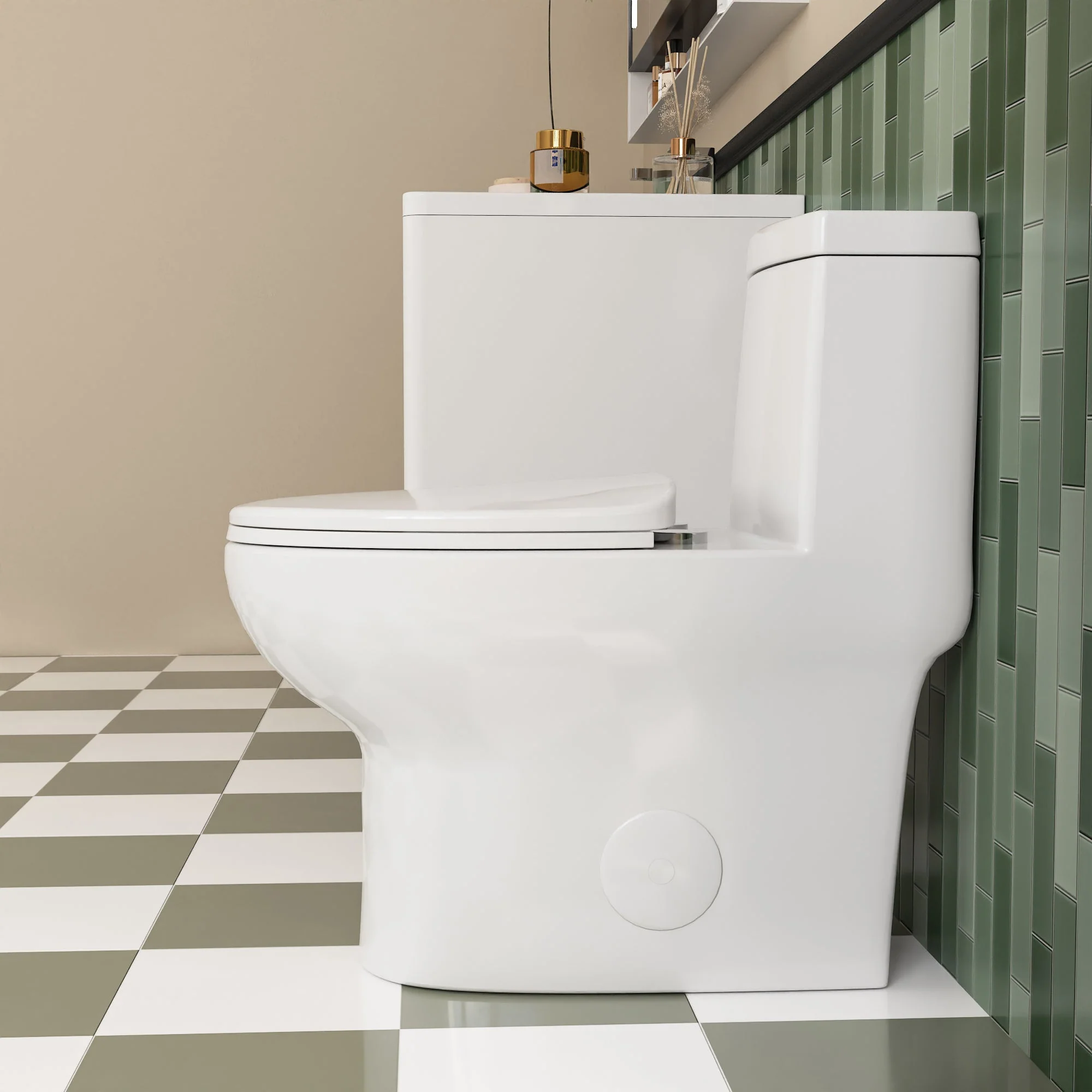 DeerValley DV-1F026R One-piece Toilets Elongated Comfort Skirted Dual Flush Soft-Close Seat - Image 3