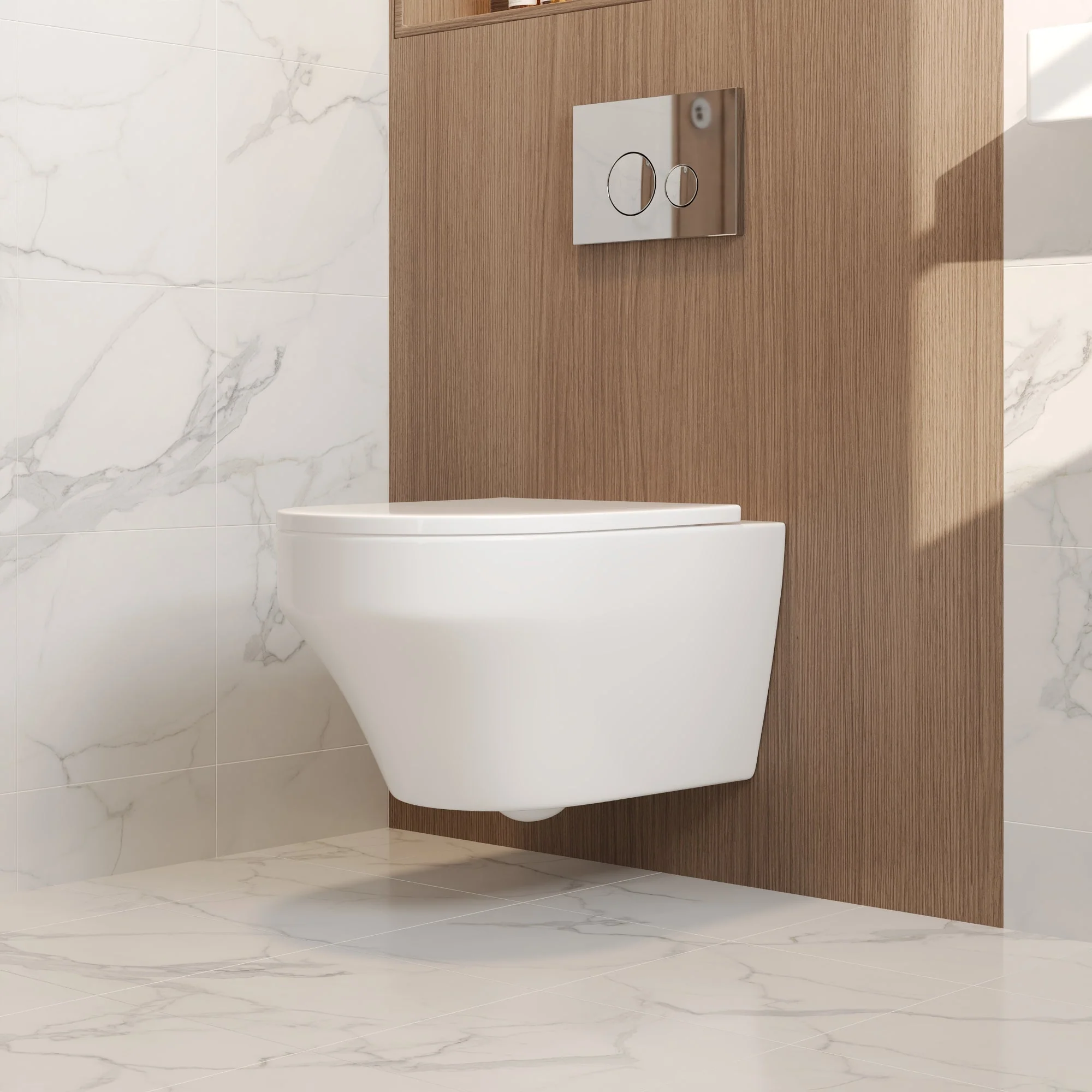 2-Piece Toilet Elongated Dual-Flush Wall Mounted Toilet  (Seat Included) - DV-1F00292-CF/DV-1F0292 - Image 3