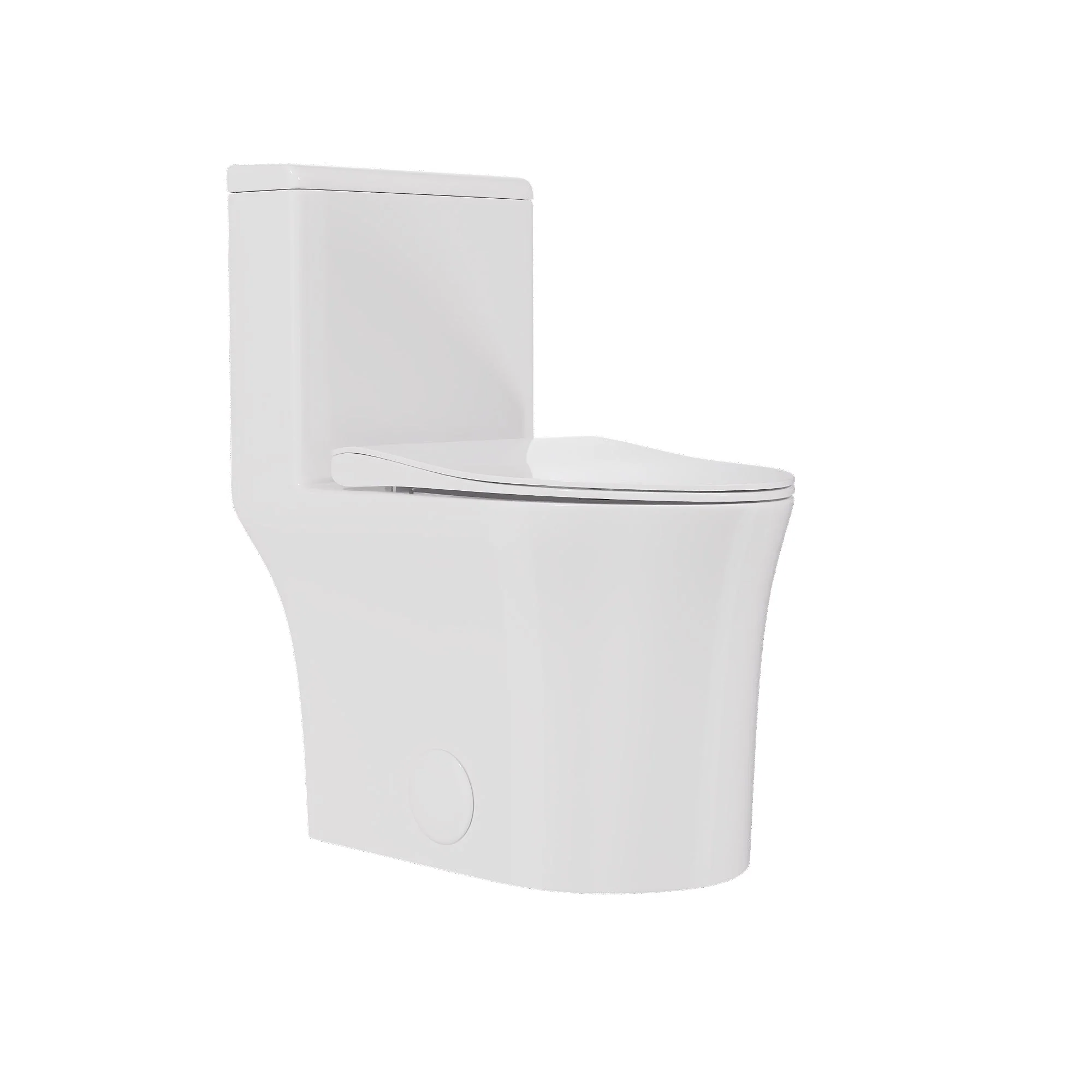 DeerValley Compact One-Piece Toilet for Small Bathrooms, Rimless Bowl Modern Elongated Toilet with Powerful Dual Flush, Soft-Close Seat, 12" Rough-In, High-Efficiency, Space-Saving & Quiet White Design, DV-1F0369 - Image 8