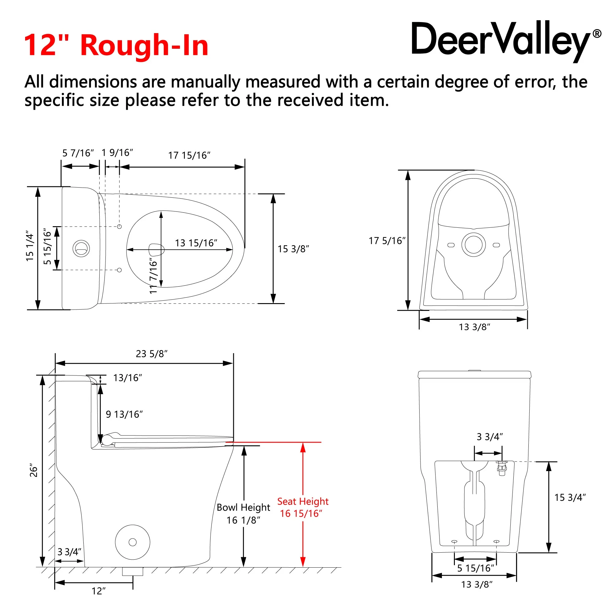 DeerValley DV-1F0372 One-piece Toilets Water-Saving Dual Flush 360° Siphonic Jet - Image 4