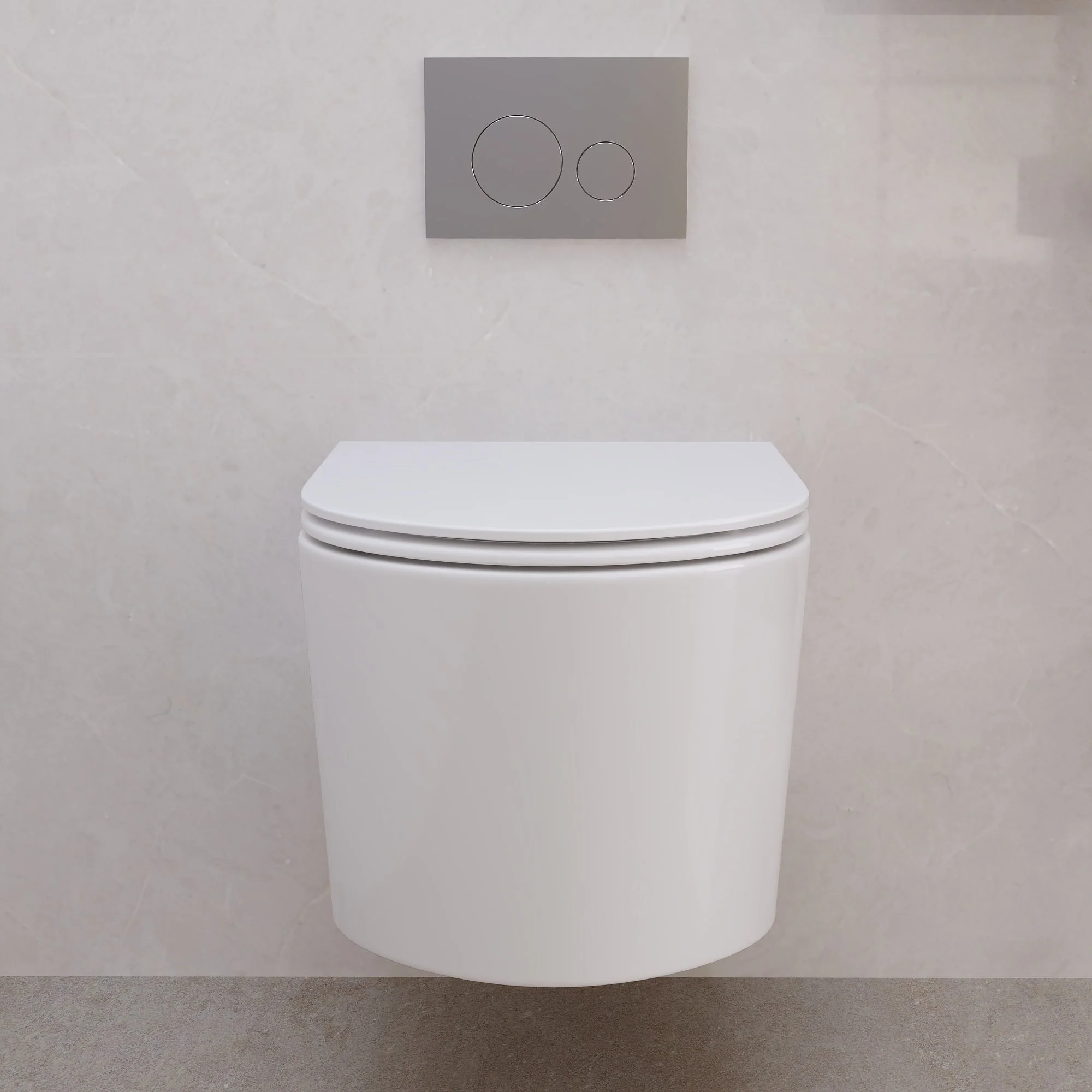 Wall-Hung Toilet with Concealed Tank Set, Rimless Dual Flush, 1.1/1.6 GPF - Image 10