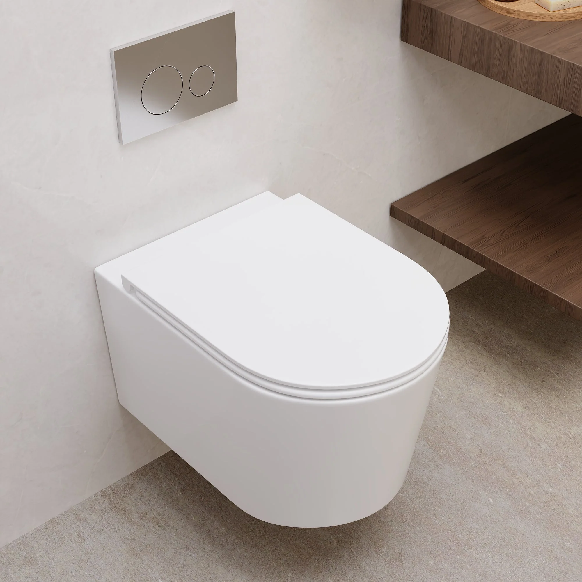 Wall-Hung Toilet with Concealed Tank Set, Rimless Dual Flush, 1.1/1.6 GPF - Image 12