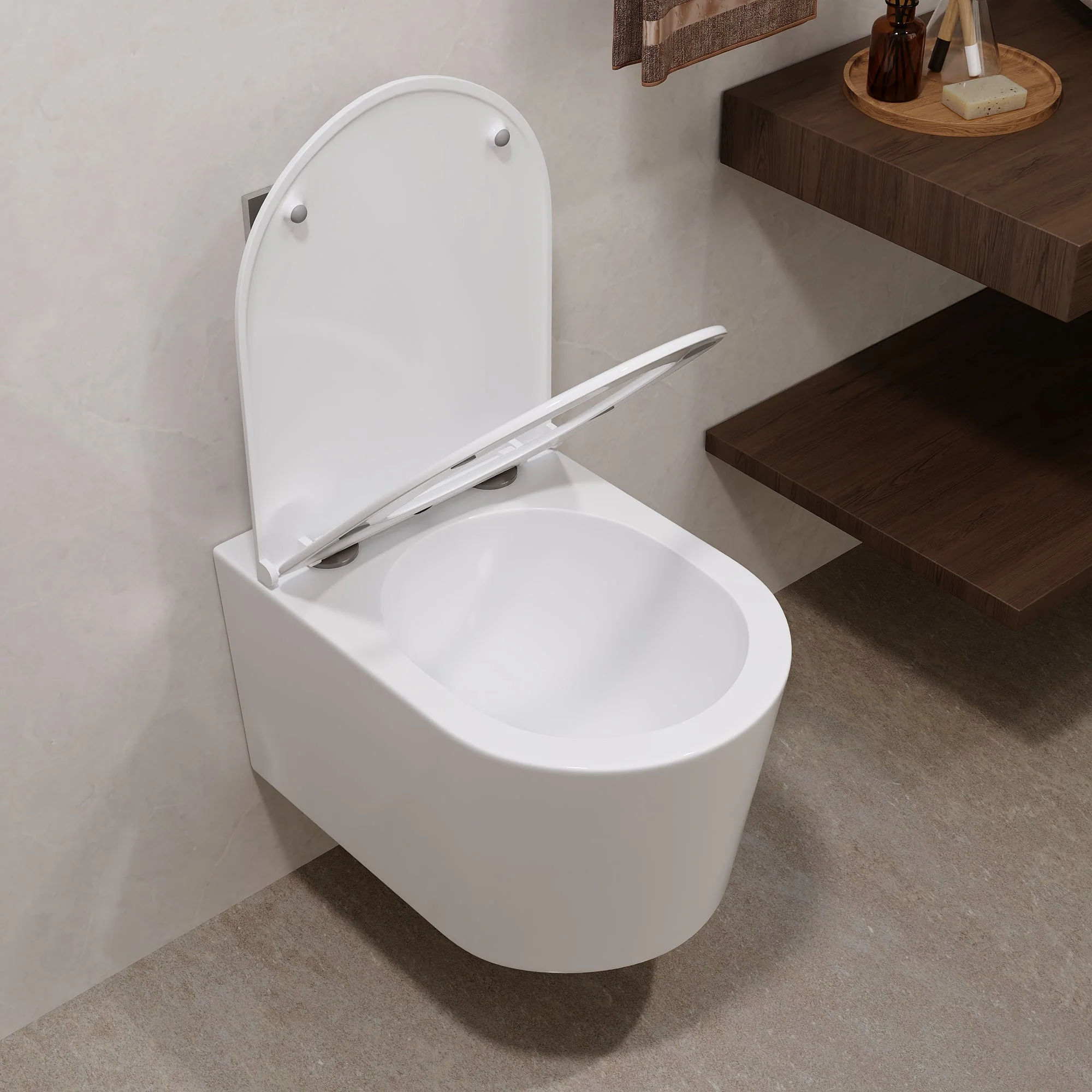 Wall-Hung Toilet with Concealed Tank Set, Rimless Dual Flush, 1.1/1.6 GPF - Image 14