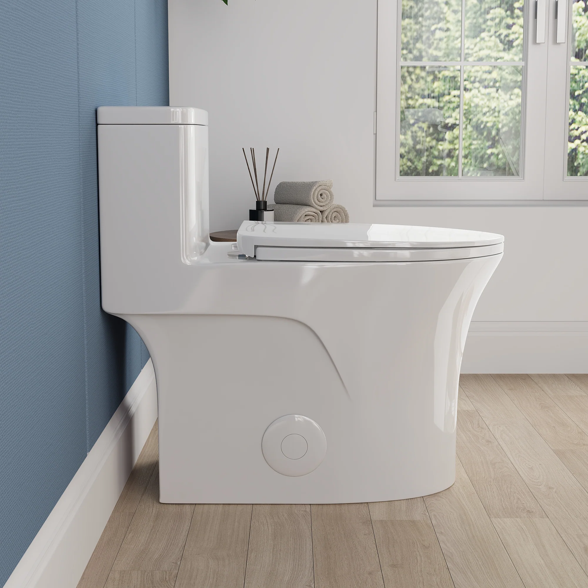 DeerValley DV-1F0437 One Piece Elongated Toilet – Dual Flush & Rimless, ADA Height, Seat Included - Image 2