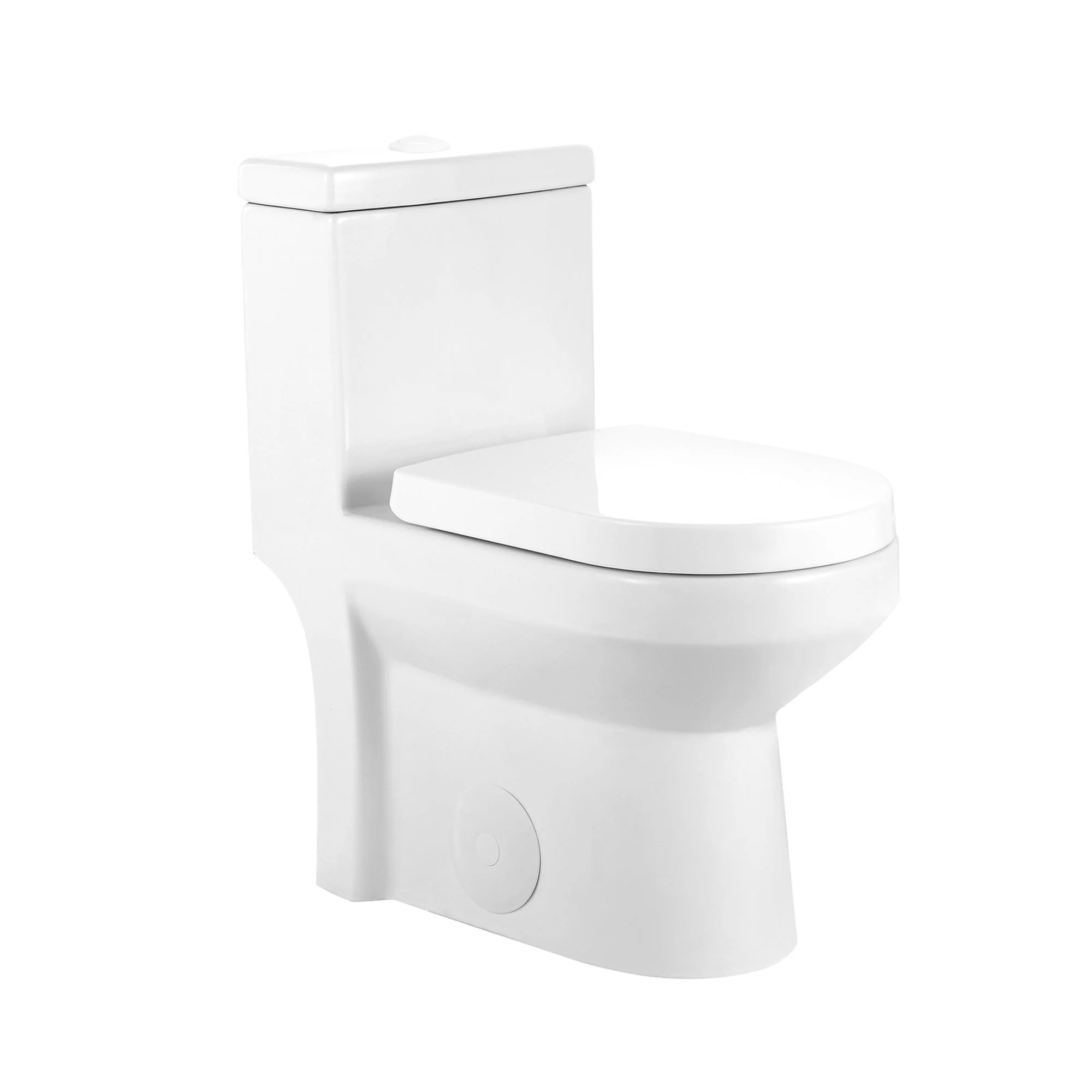 DeerValley Liberty Compact Toilets with Crisp White Button - High-Efficiency Round Toilet (Seat Included),DV-1F52812-G/W/B - Image 2