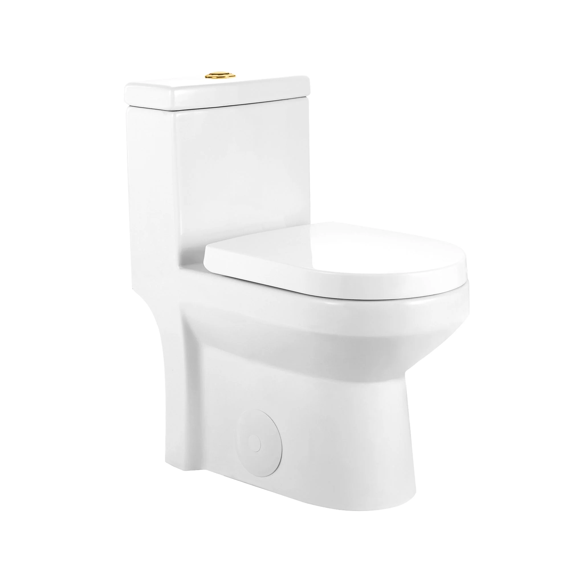 DeerValley Liberty Compact Toilets with Crisp White Button - High-Efficiency Round Toilet (Seat Included),DV-1F52812-G/W/B - Image 9