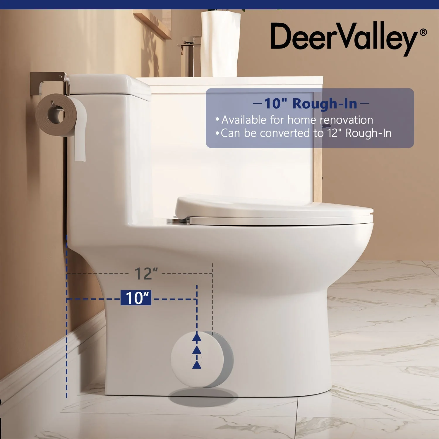 DeerValley DV-1F52816R One-piece Toilets Powerful Siphon Flush Deep Water Seal - Image 10