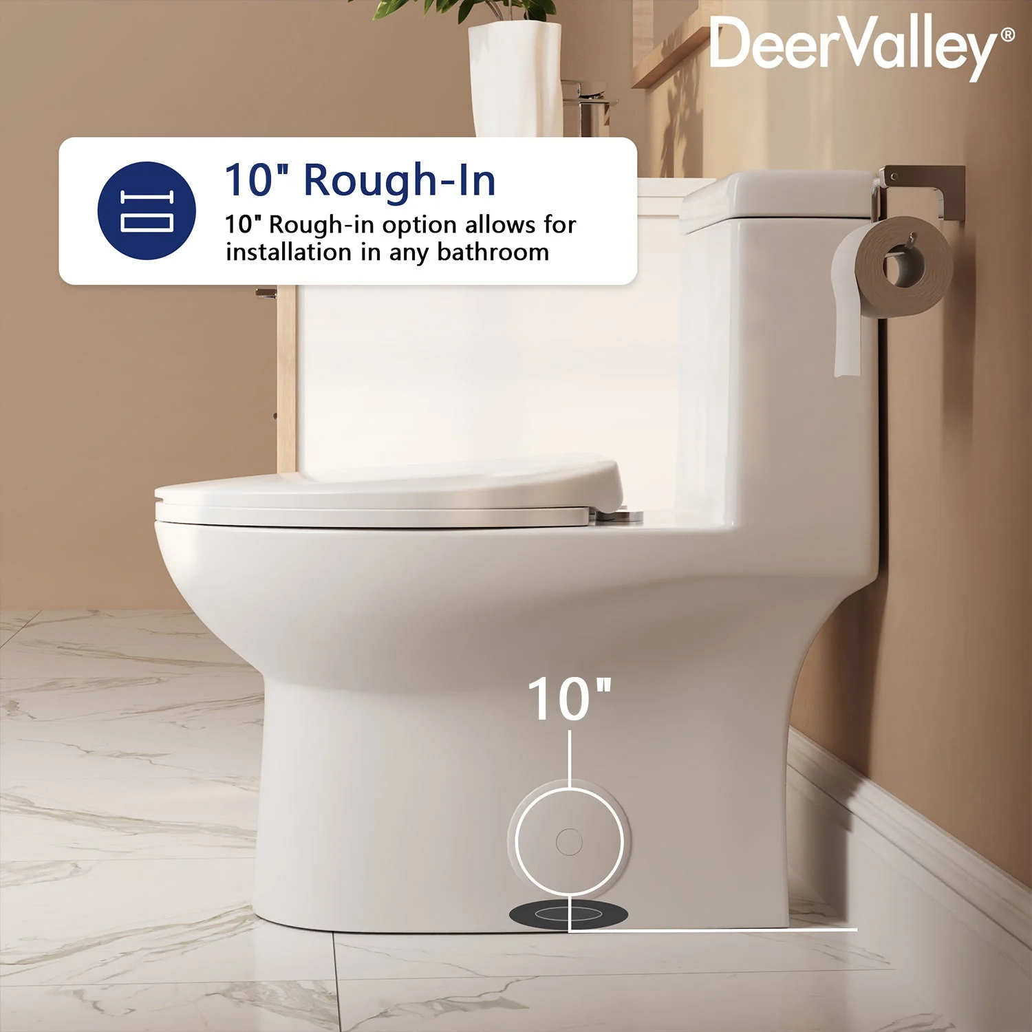 DeerValley DV-1F52816R One-piece Toilets Powerful Siphon Flush Deep Water Seal - Image 8