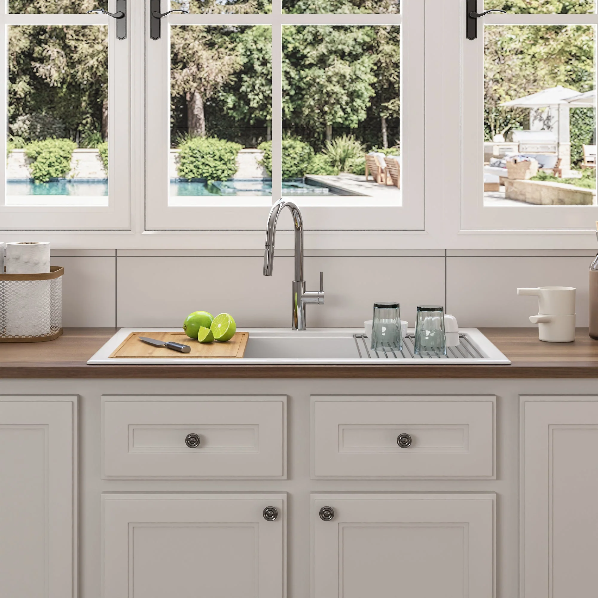 DeerValley DV-1K0135 Workstation Farmhouse Kitchen Sink – Scratch Resistant & Deep Basin - Image 11