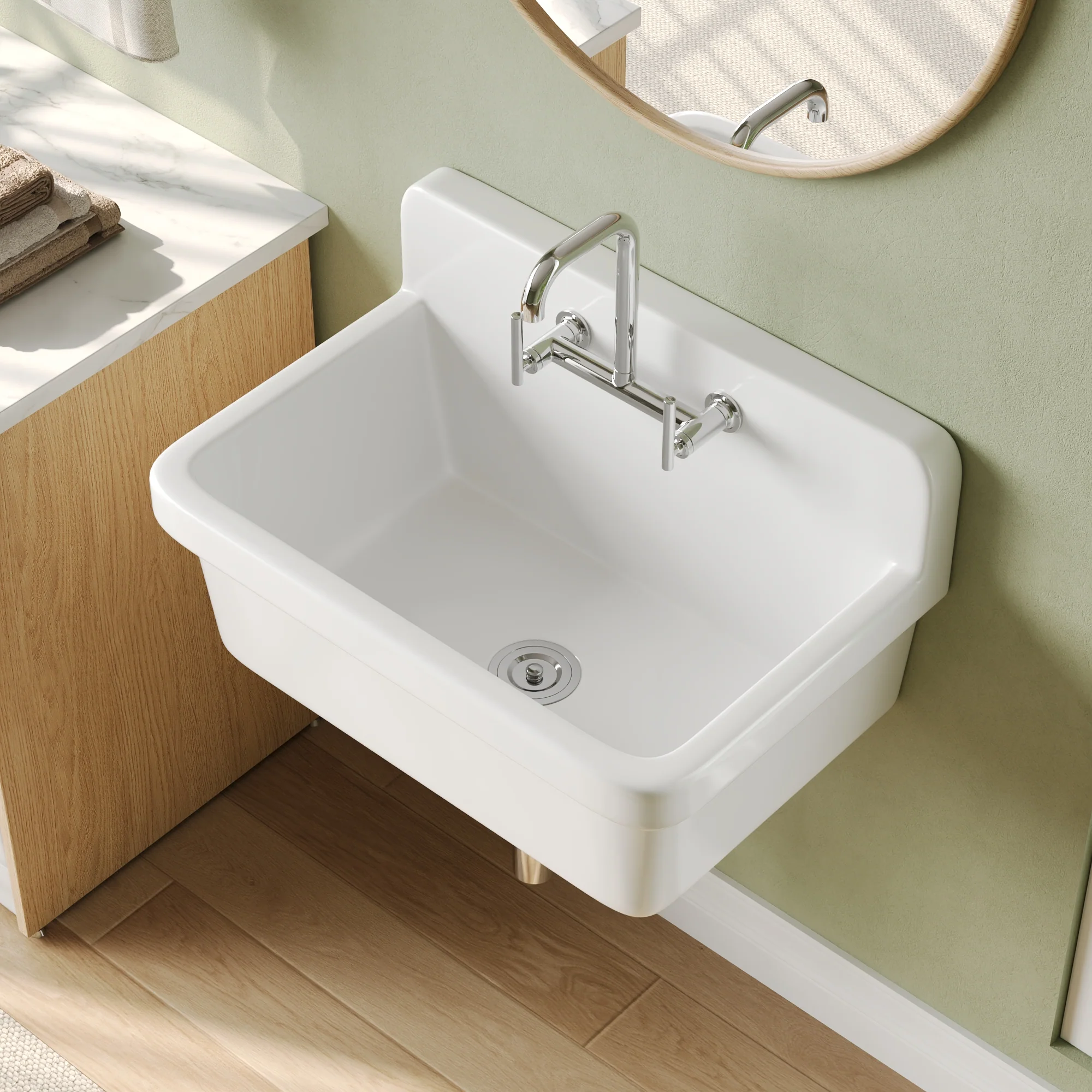 DeerValley DV-1K0137 Laundry Sinks Wall-Mounted Utility Deep Basin - Image 16