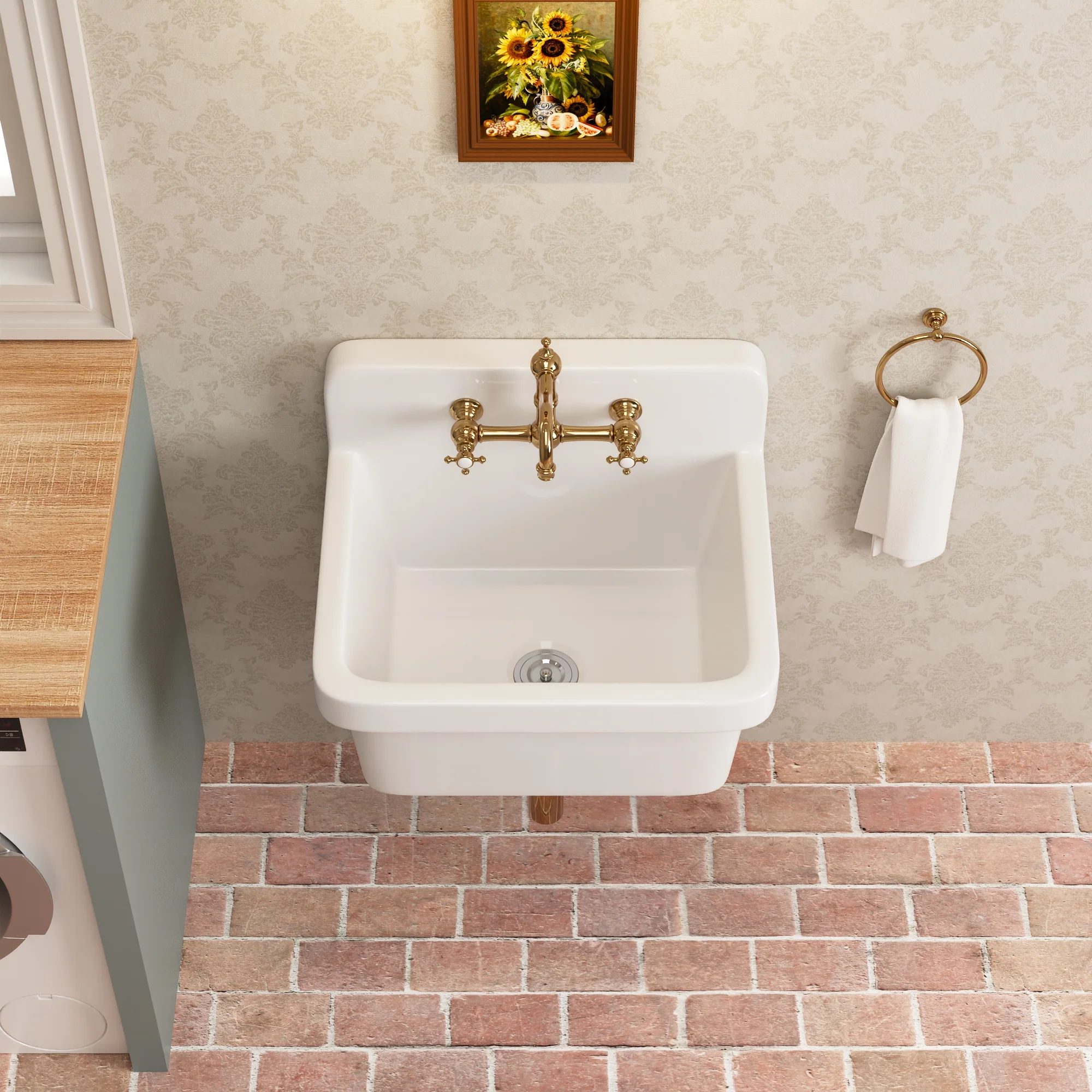 DeerValley DV-1K0137 Laundry Sinks Wall-Mounted Utility Deep Basin - Image 3