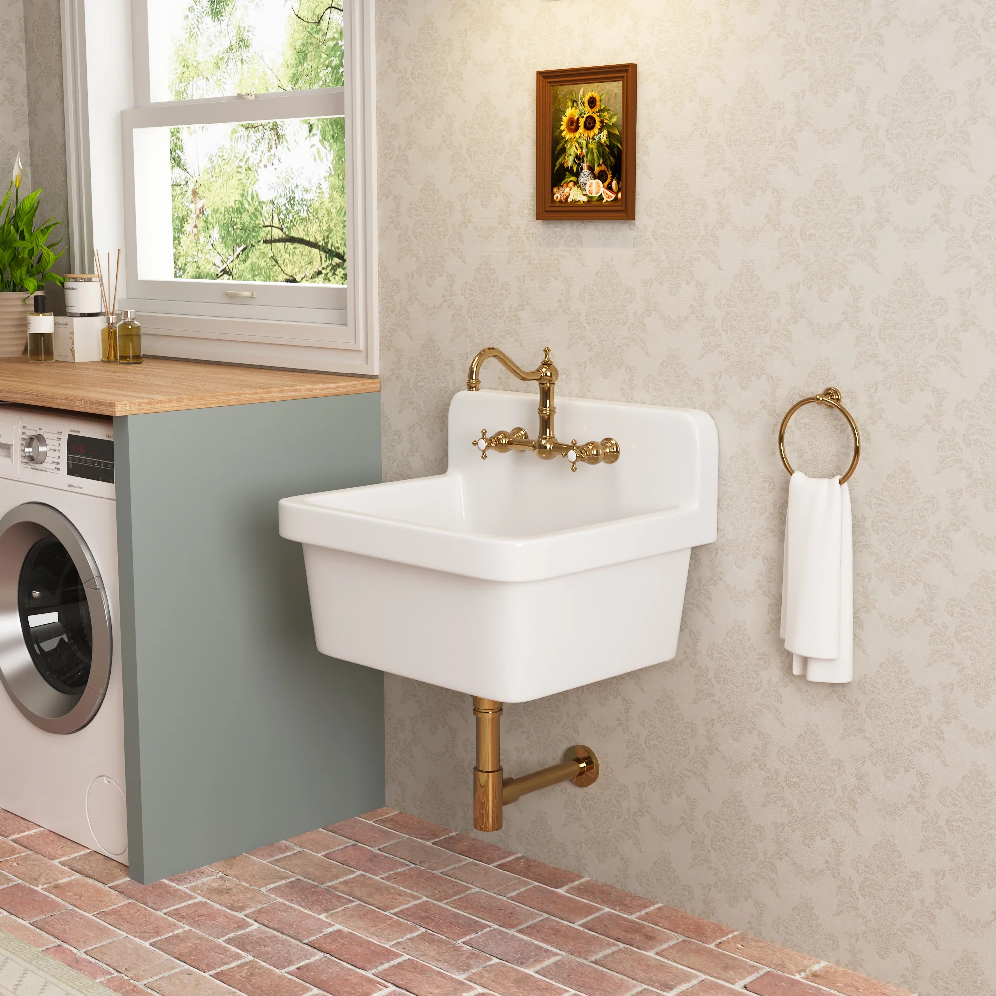 DeerValley DV-1K0137 Laundry Sinks Wall-Mounted Utility Deep Basin - Image 5