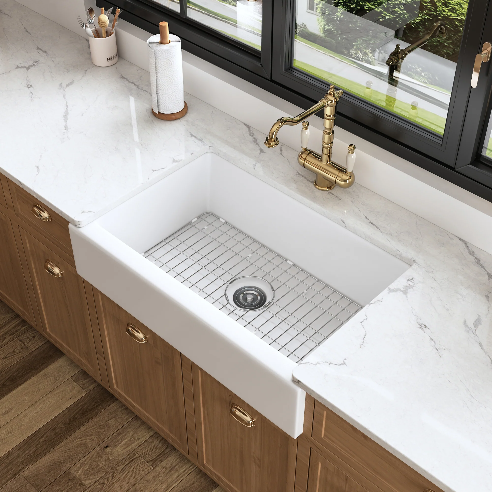 DeerValley DV-1K0139 Farmhouse Kitchen Sink – Durable & Easy Drain with Large Basin - Image 10