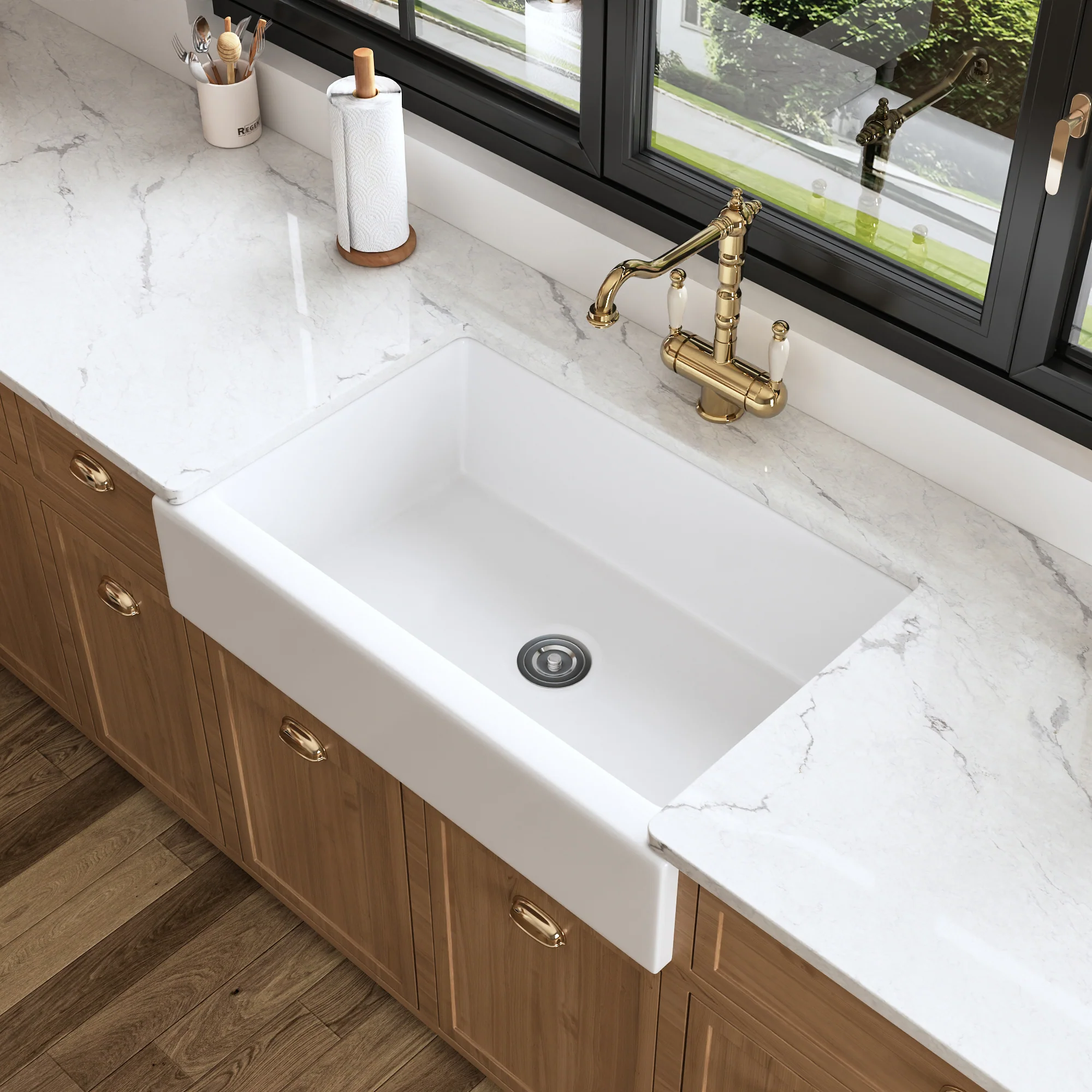 DeerValley DV-1K0139 Farmhouse Kitchen Sink – Durable & Easy Drain with Large Basin - Image 6