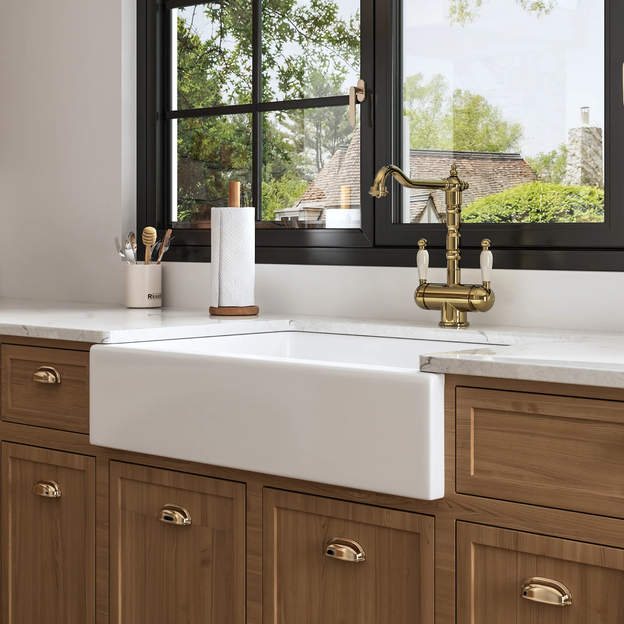 DeerValley DV-1K0139 Farmhouse Kitchen Sink – Durable & Easy Drain with Large Basin - Image 7