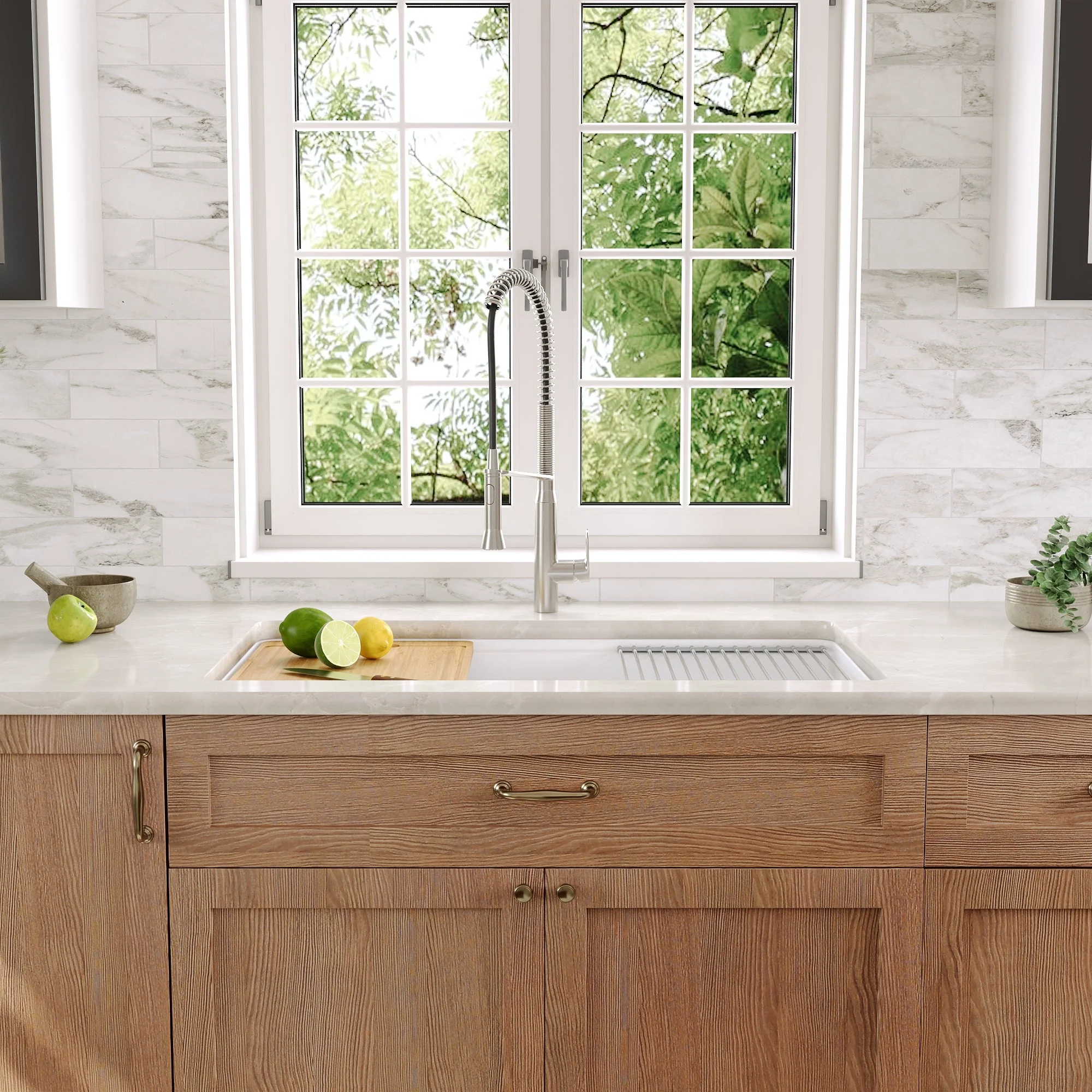 DeerValley DV-1K0141 Workstation Farmhouse Kitchen Sink Durable Fireclay Easy Clean - Image 10