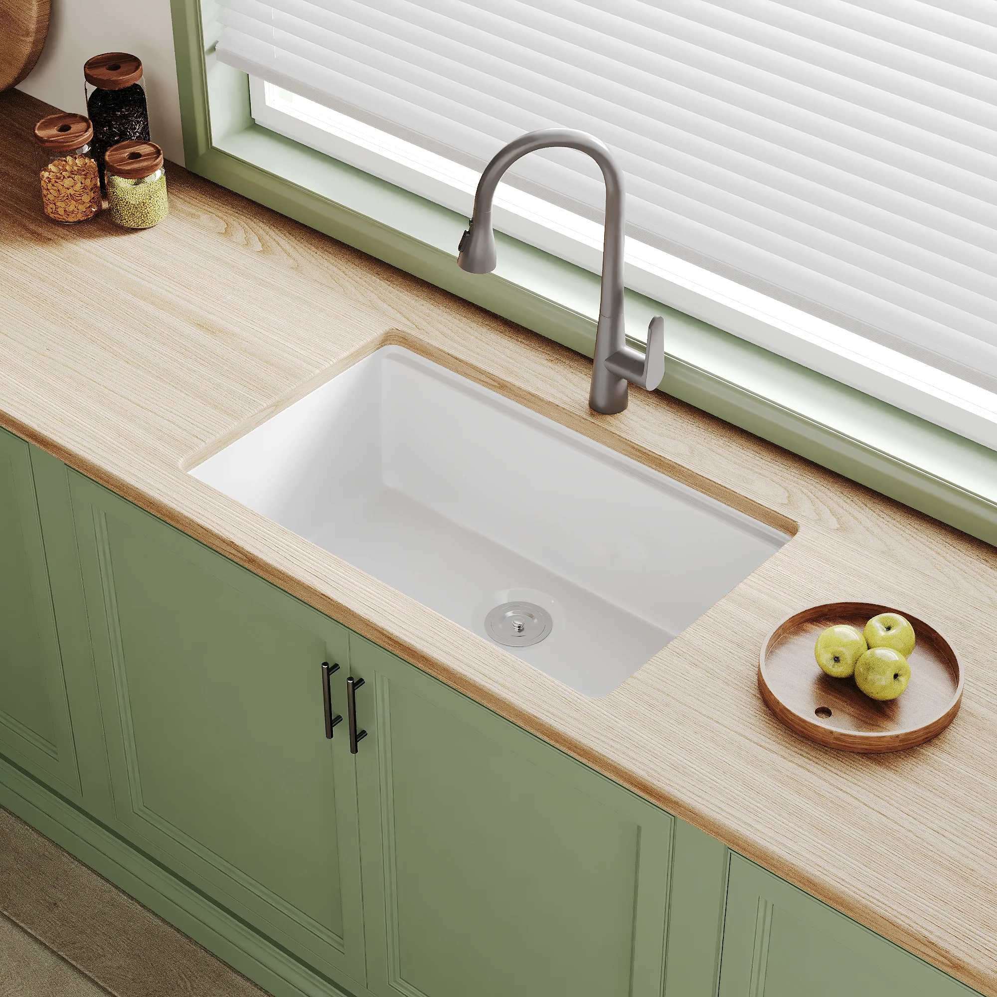 DeerValley DV-1K0141 Workstation Farmhouse Kitchen Sink Durable Fireclay Easy Clean - Image 13