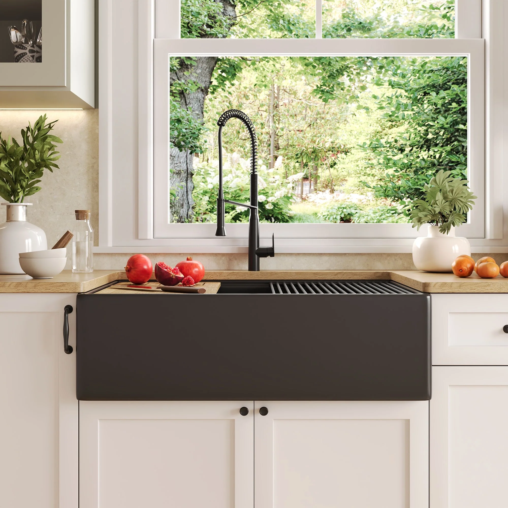 DeerValley DV-1K0161W Workstation Farmhouse Kitchen Sink Deep Single Bowl with Accessories - Image 12