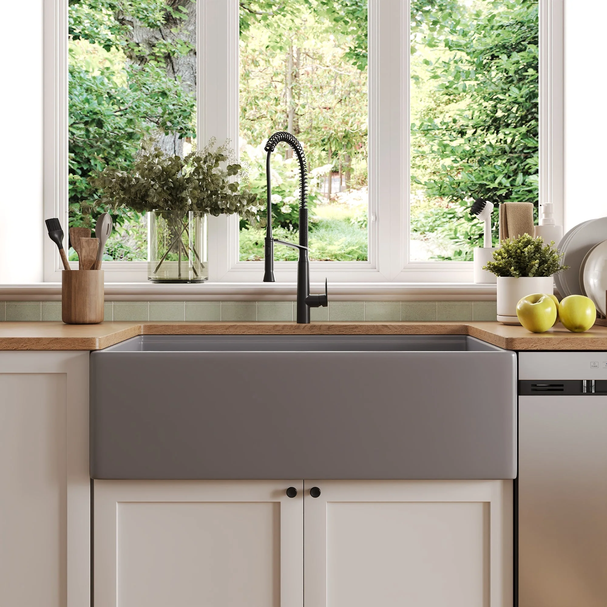 DeerValley DV-1K0161W Workstation Farmhouse Kitchen Sink Deep Single Bowl with Accessories - Image 20