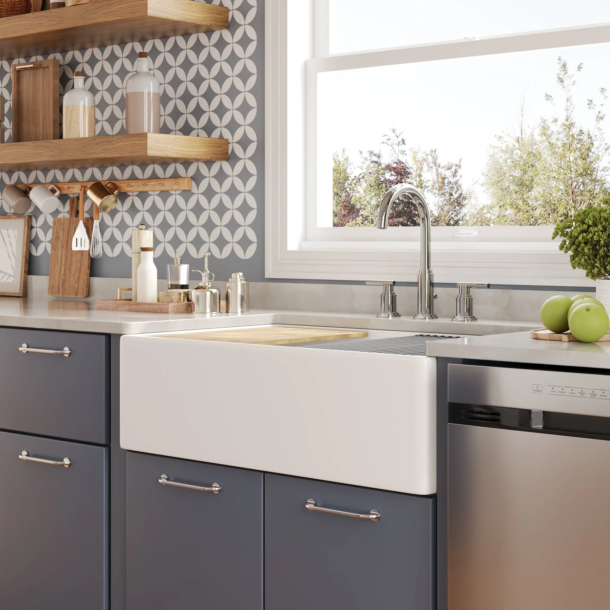 DeerValley DV-1K0161W Workstation Farmhouse Kitchen Sink Deep Single Bowl with Accessories - Image 6