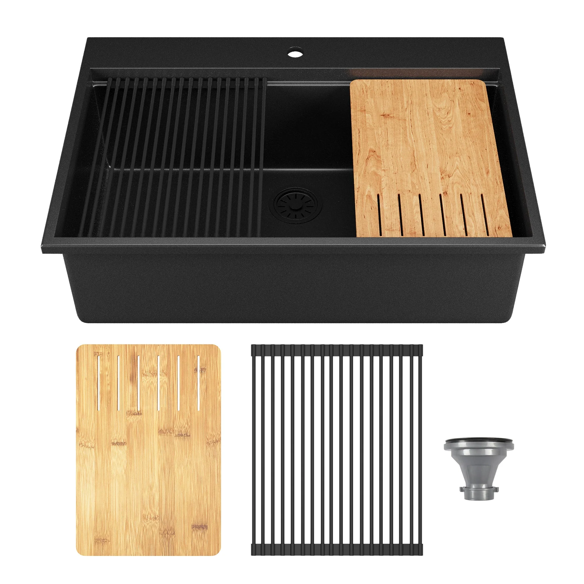DeerValley DV-1K0170 Granite Composite Kitchen Sink with Cutting Board Kit - Image 12