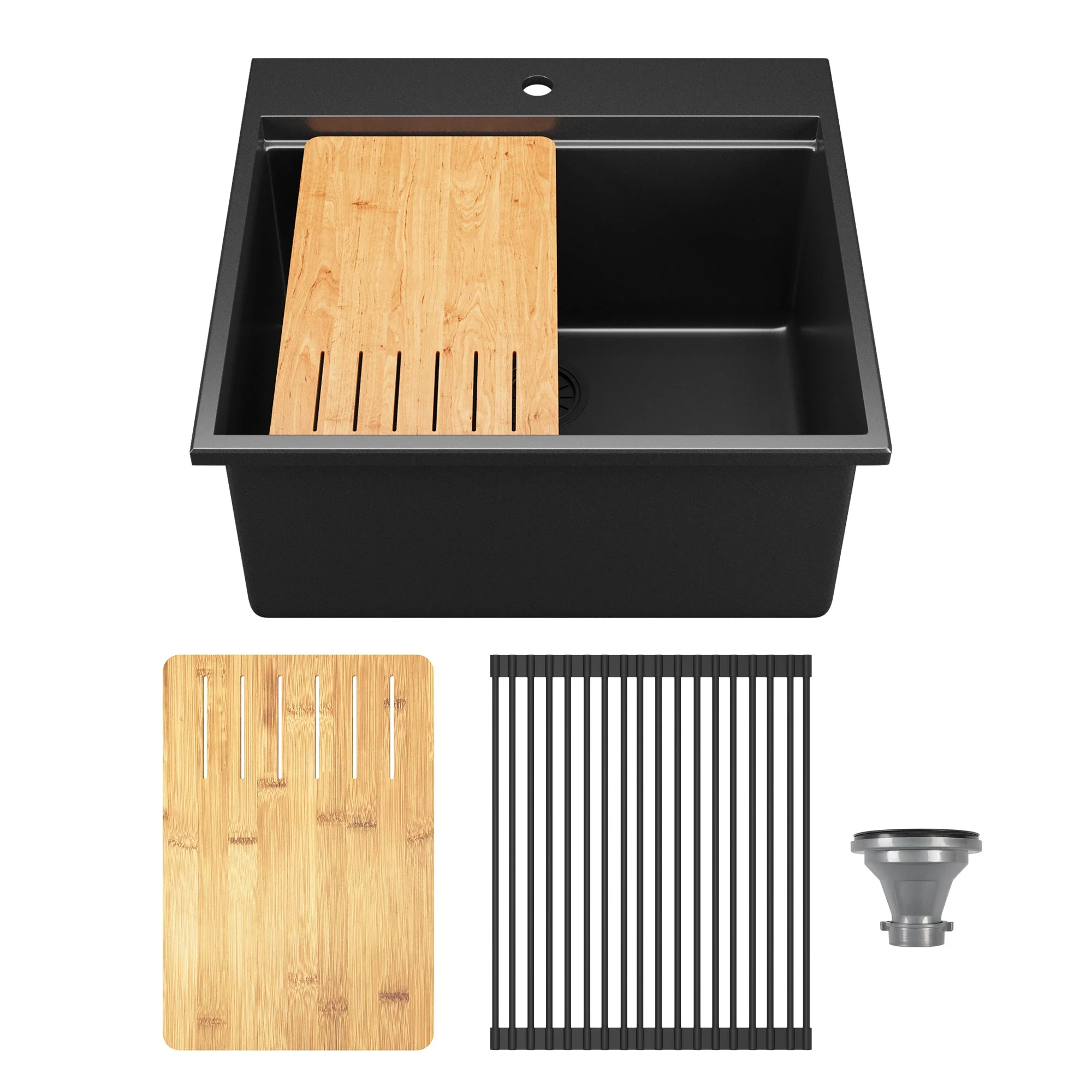 DeerValley DV-1K0170 Granite Composite Kitchen Sink with Cutting Board Kit - Image 2