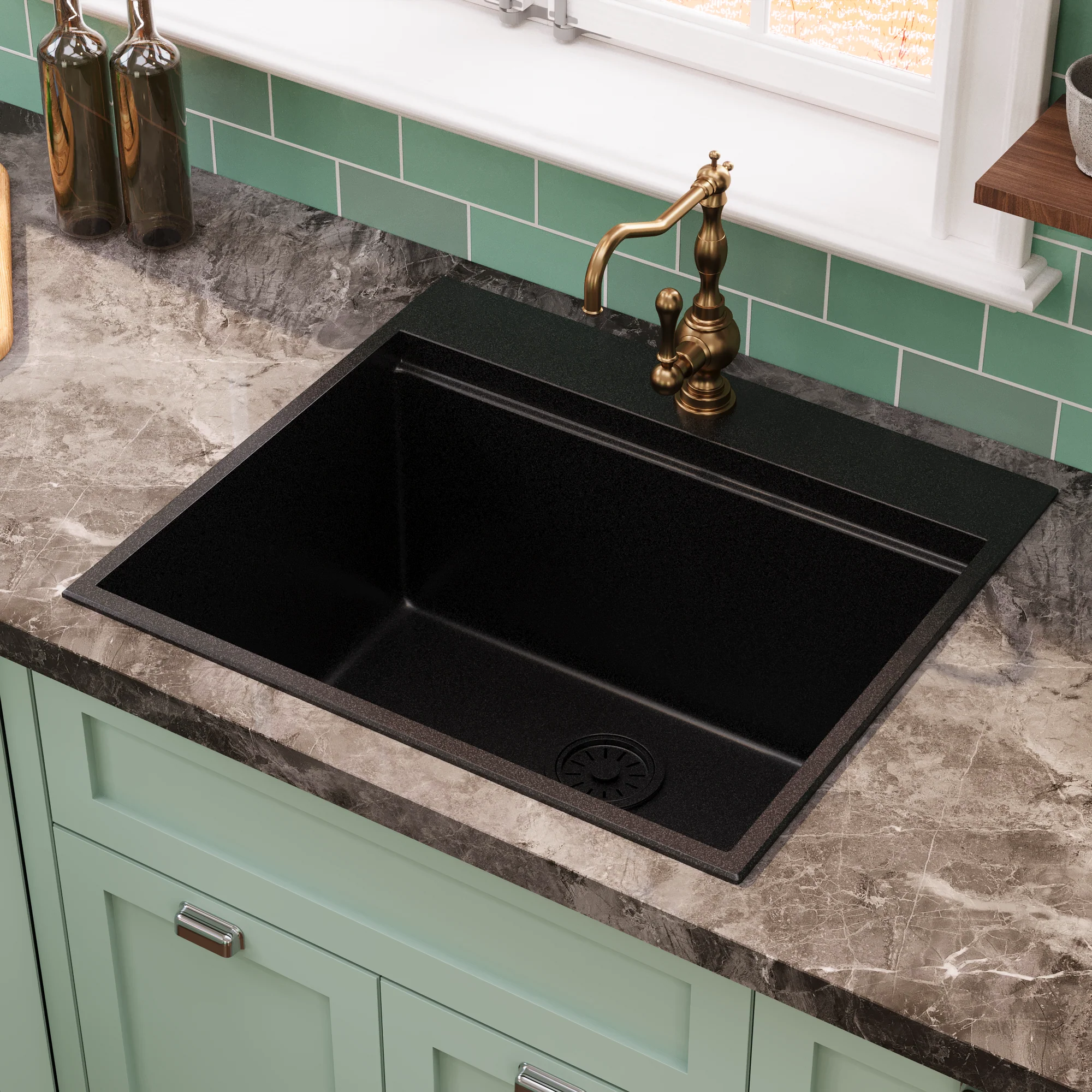 DeerValley DV-1K0170 Granite Composite Kitchen Sink with Cutting Board Kit - Image 7