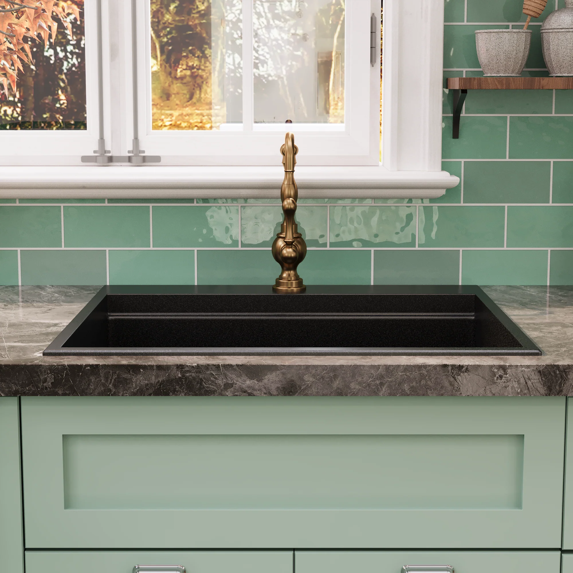 DeerValley DV-1K0170 Granite Composite Kitchen Sink with Cutting Board Kit - Image 9