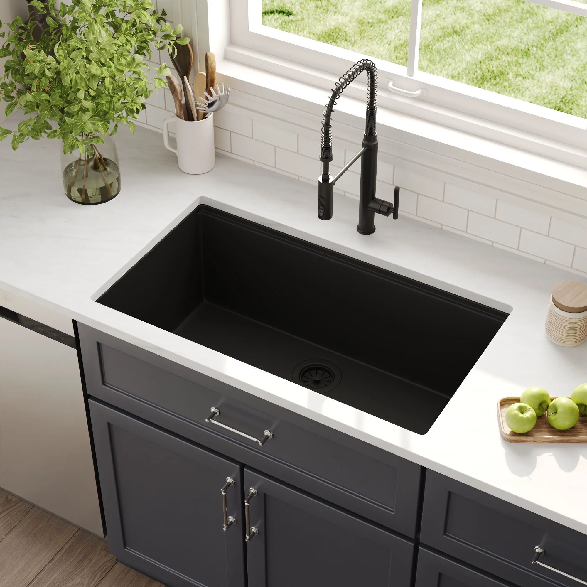DeerValley DV-1K0172 Granite Composite Kitchen Sinks Undermount Quiet Drain - Image 10