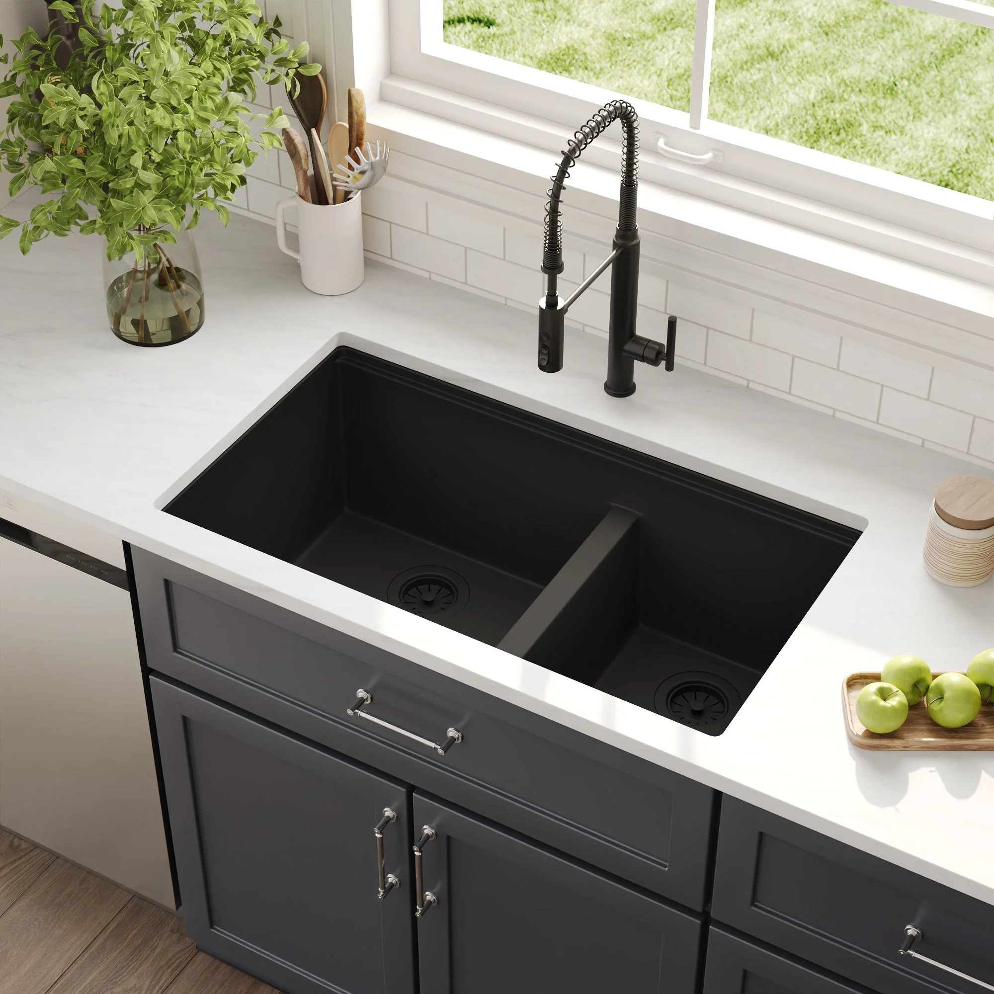 DeerValley DV-1K0172 Granite Composite Kitchen Sinks Undermount Quiet Drain - Image 15