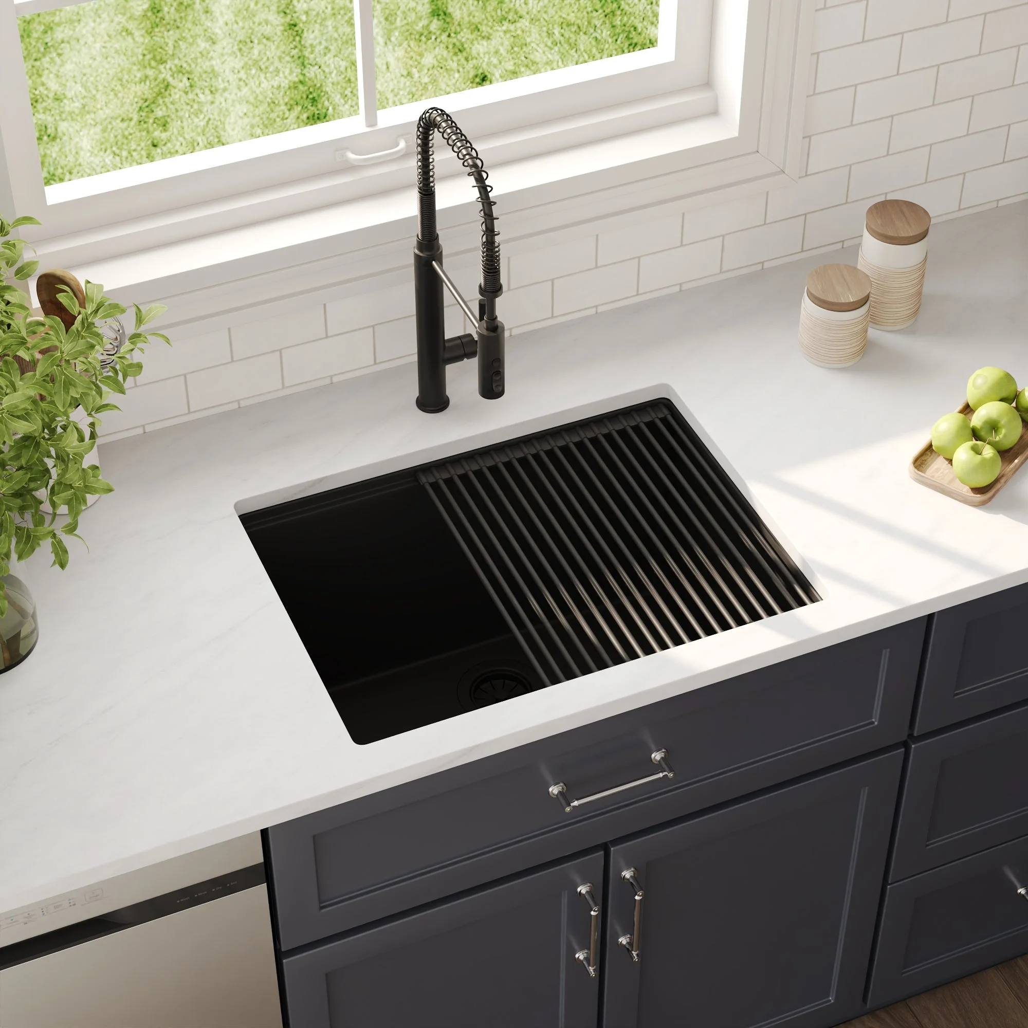 DeerValley DV-1K0172 Granite Composite Kitchen Sinks Undermount Quiet Drain - Image 3