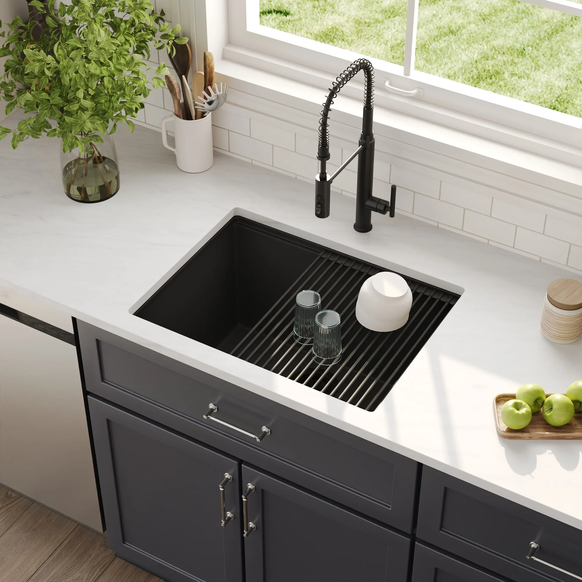 DeerValley DV-1K0172 Granite Composite Kitchen Sinks Undermount Quiet Drain - Image 4
