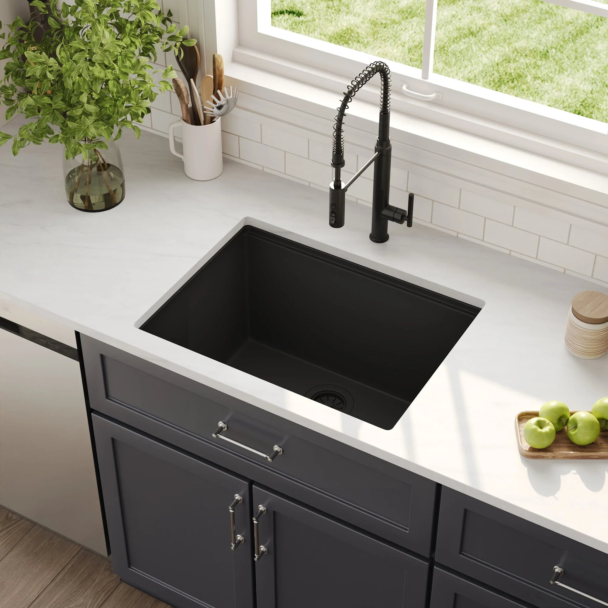 DeerValley DV-1K0172 Granite Composite Kitchen Sinks Undermount Quiet Drain - Image 5