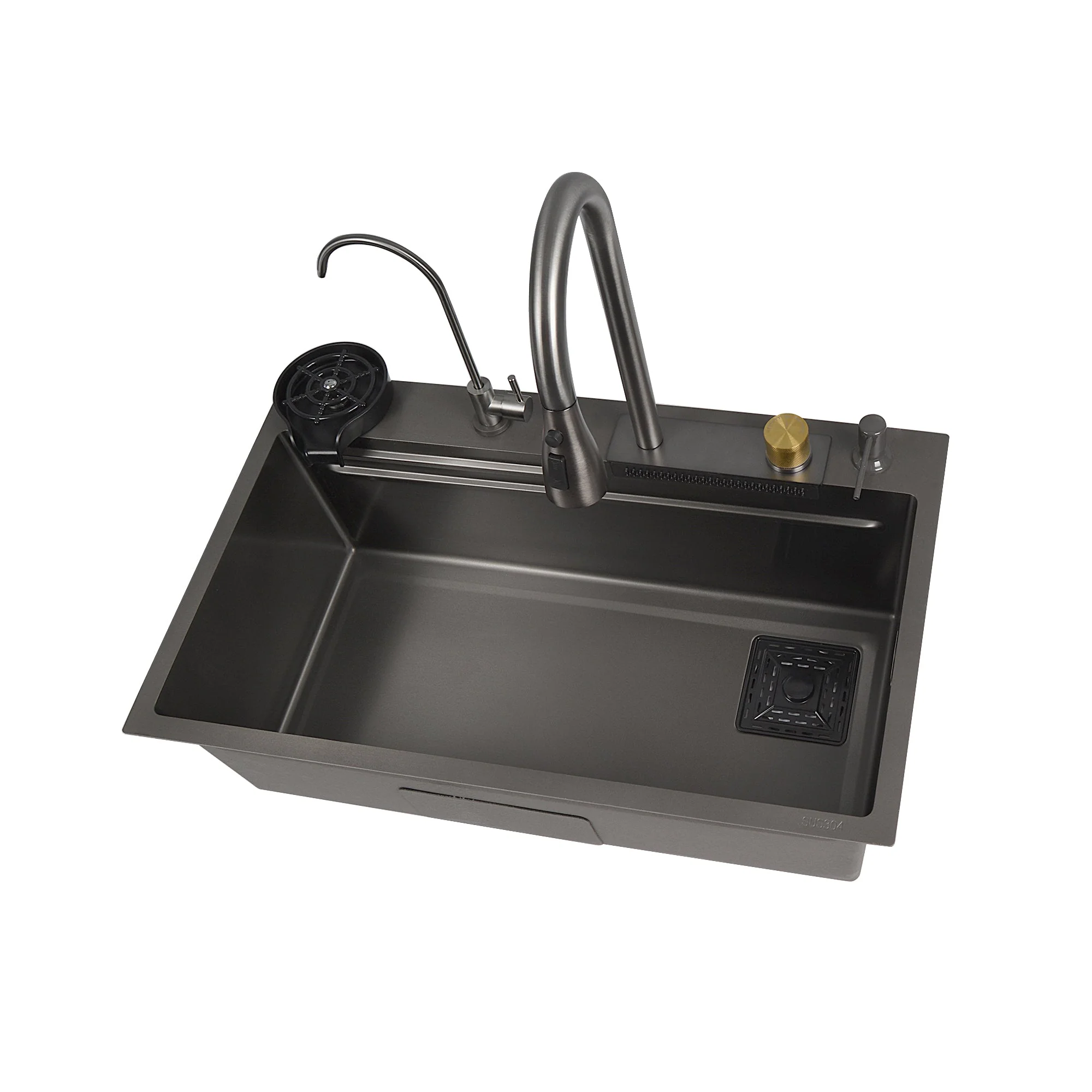 DeerValley DV-1K0183 Stainless Steel Kitchen Sinks Nano Dual-Ledge Work Waterfall Quiet - Image 10