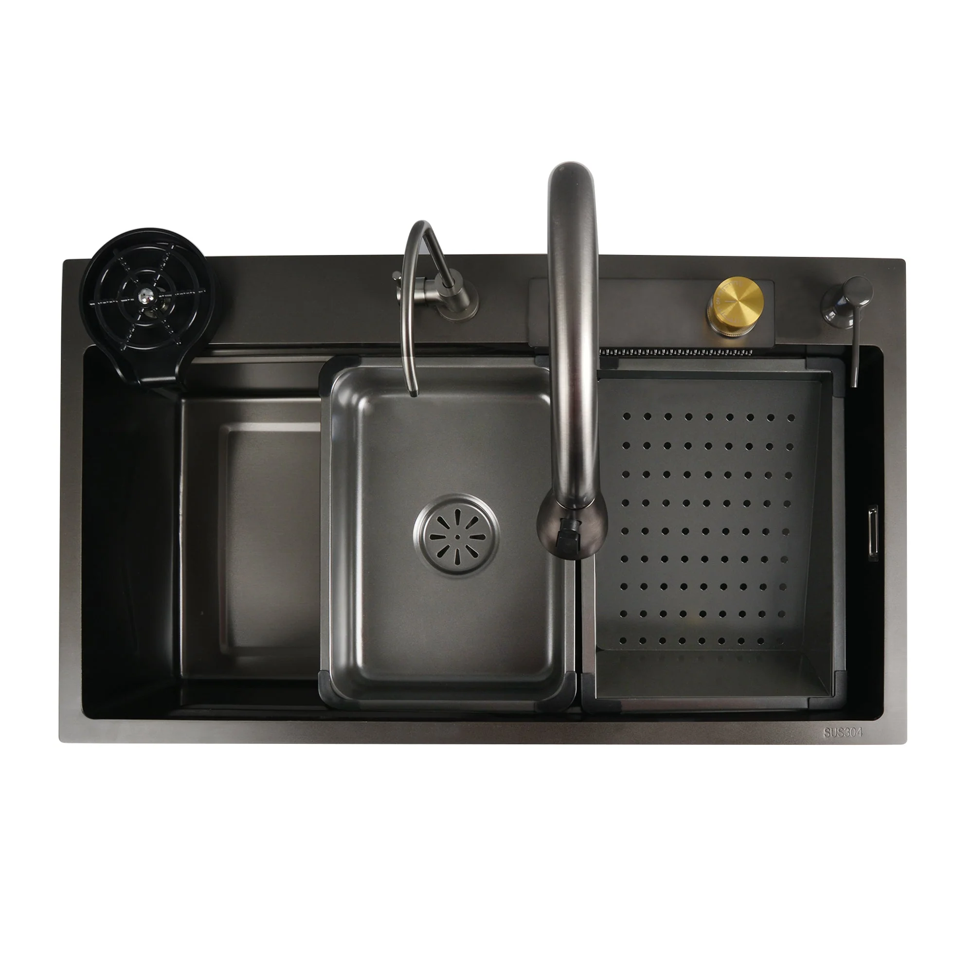 DeerValley DV-1K0183 Stainless Steel Kitchen Sinks Nano Dual-Ledge Work Waterfall Quiet - Image 12