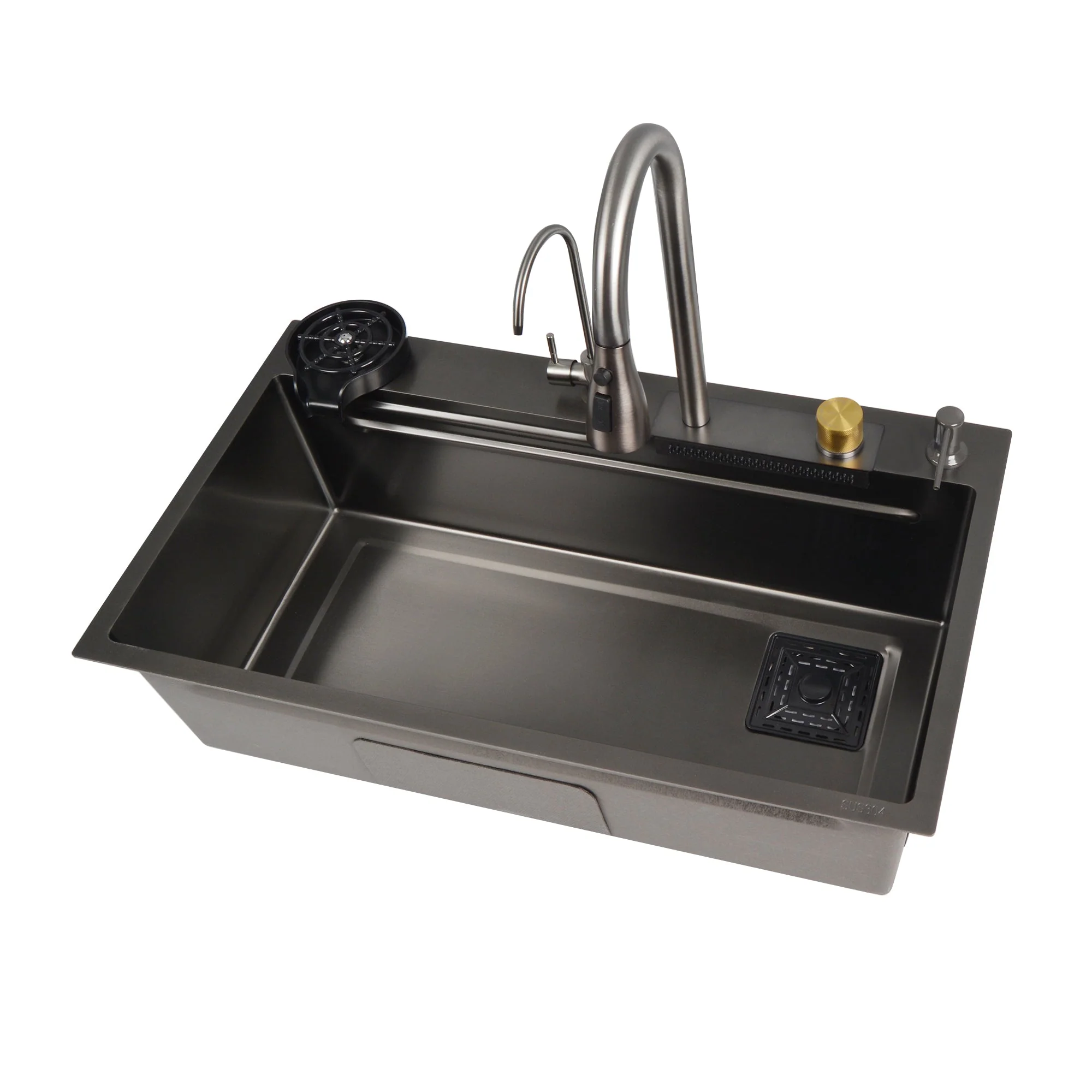 DeerValley DV-1K0183 Stainless Steel Kitchen Sinks Nano Dual-Ledge Work Waterfall Quiet - Image 13