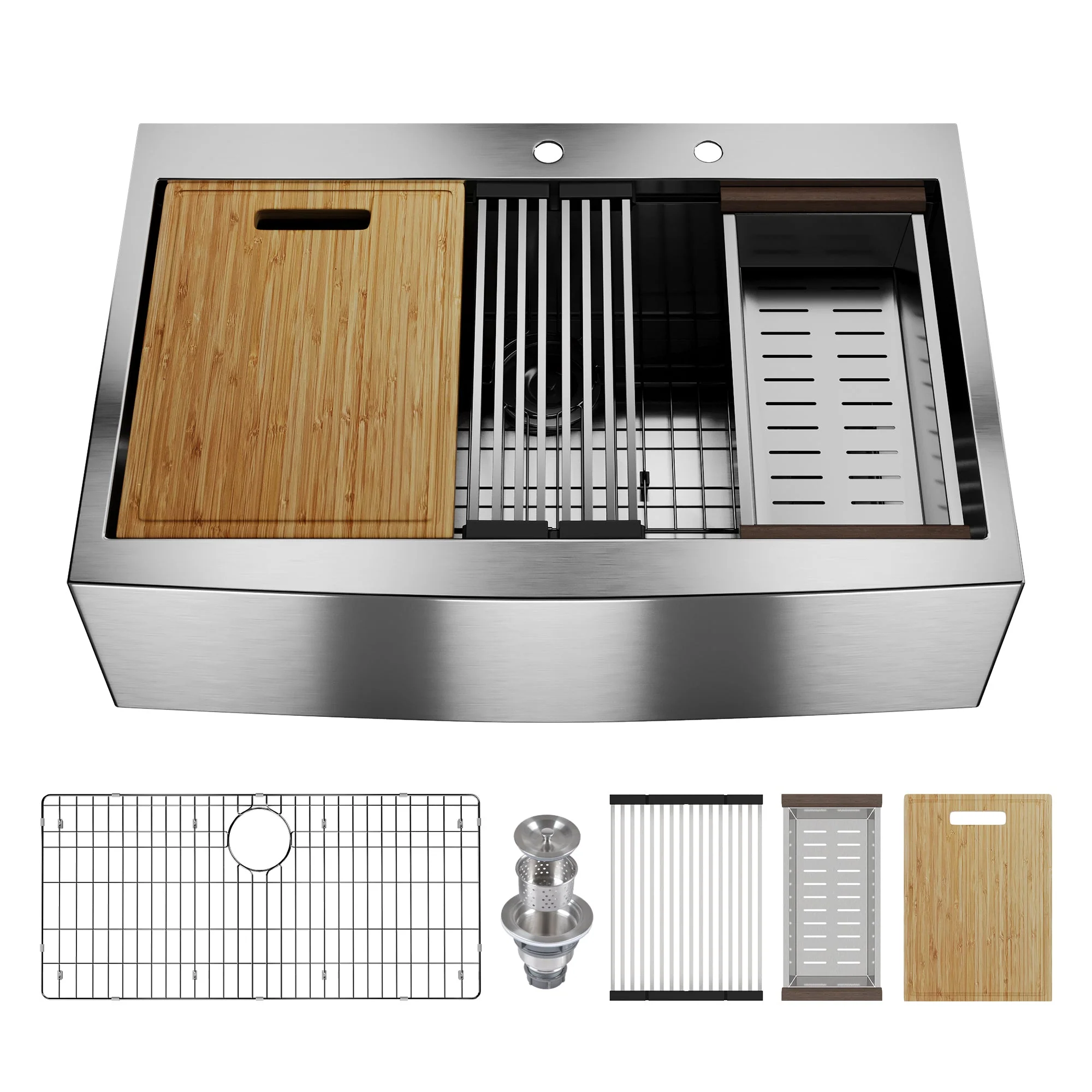 DeerValley DV-1K0189 Stainless Steel Kitchen Sinks Single Bowl Drop-In Workstation - Image 13